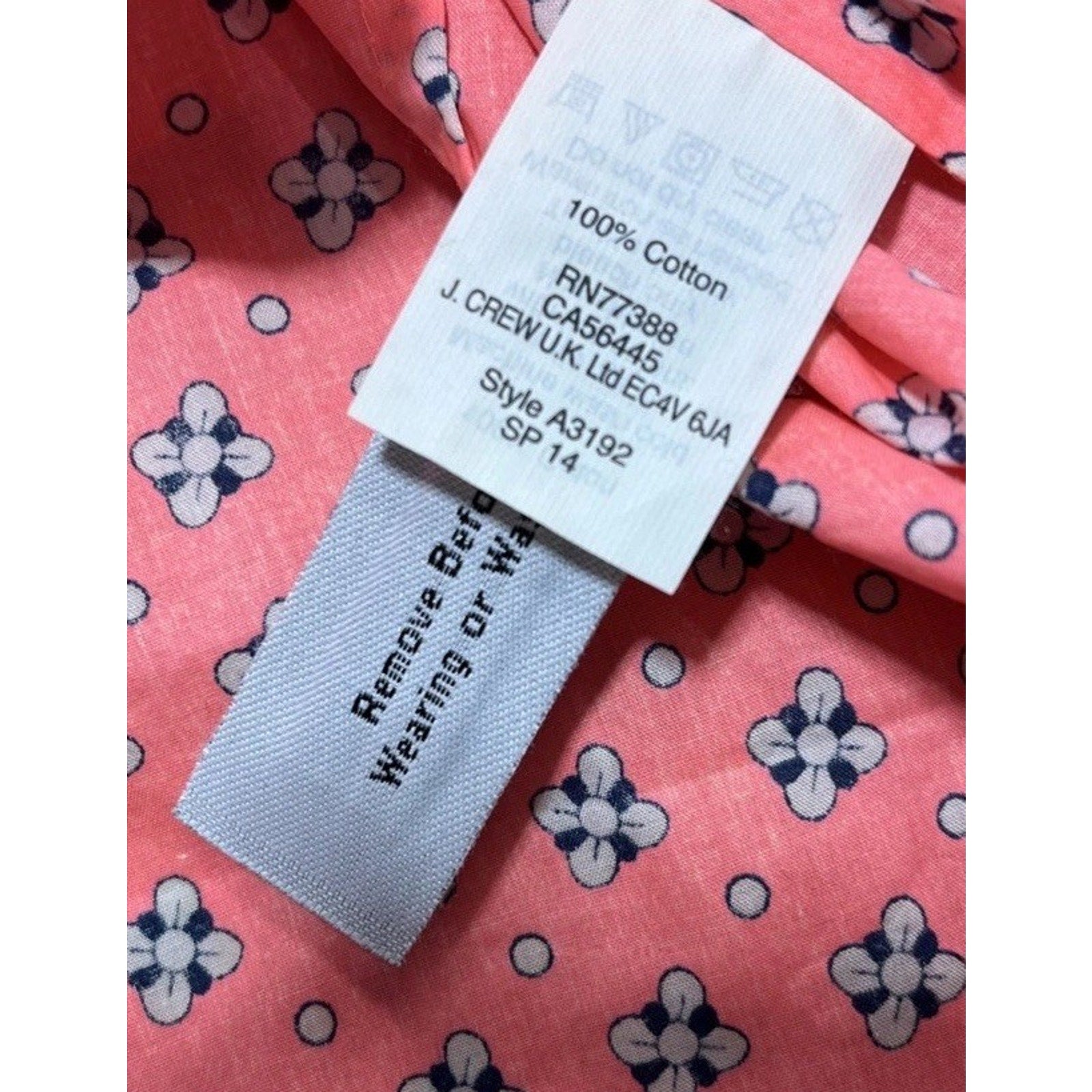 J Crew Perfect Womens Top Size 4 Pink Floral Button Down Shirt Blouse Cotton