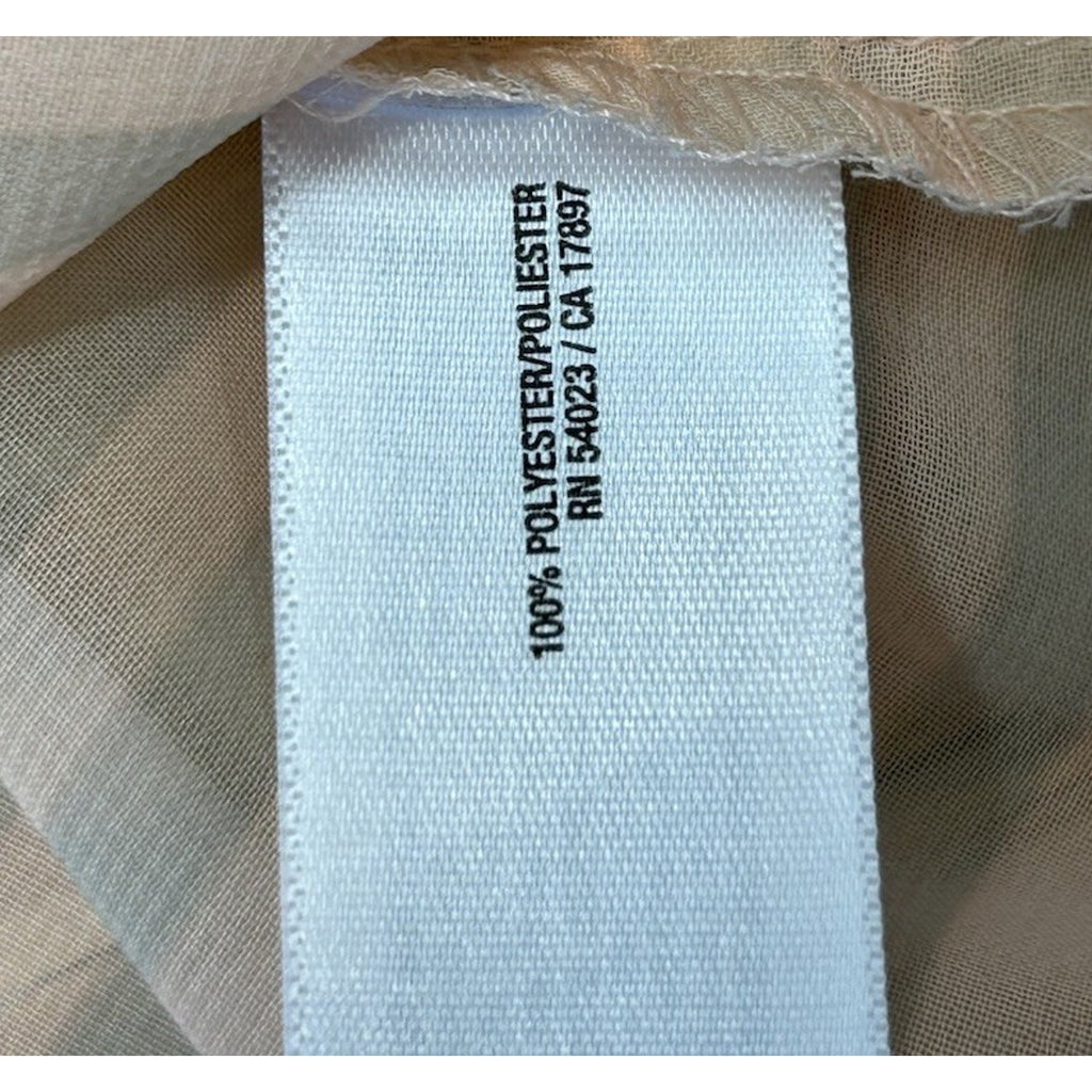 WOMEN'S OLD NAVY SHEER PEACH/GRAY STRIPE LONG SLEEVE SHIRT - SIZE LARGE.