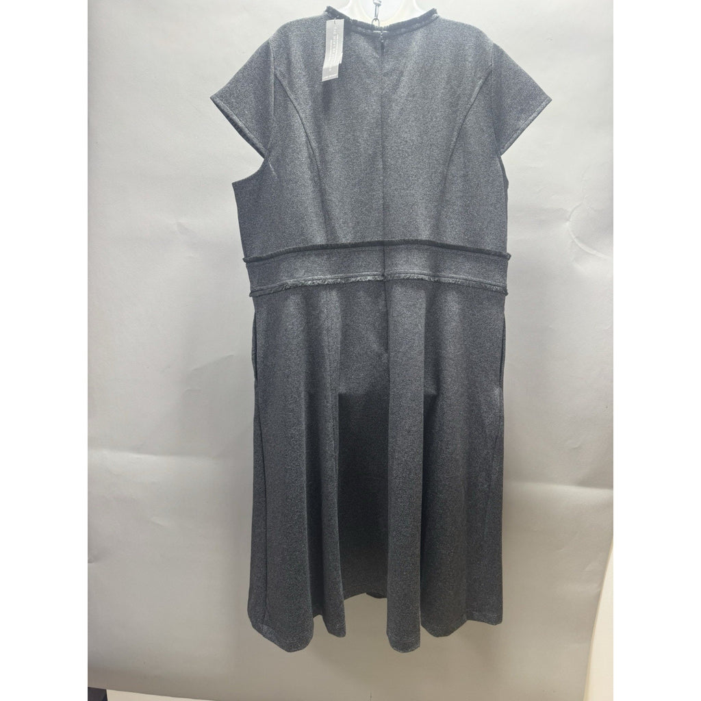 Lane Bryant Shimmer Sleeveless Dress Black And Sliver 26/28 - NWT