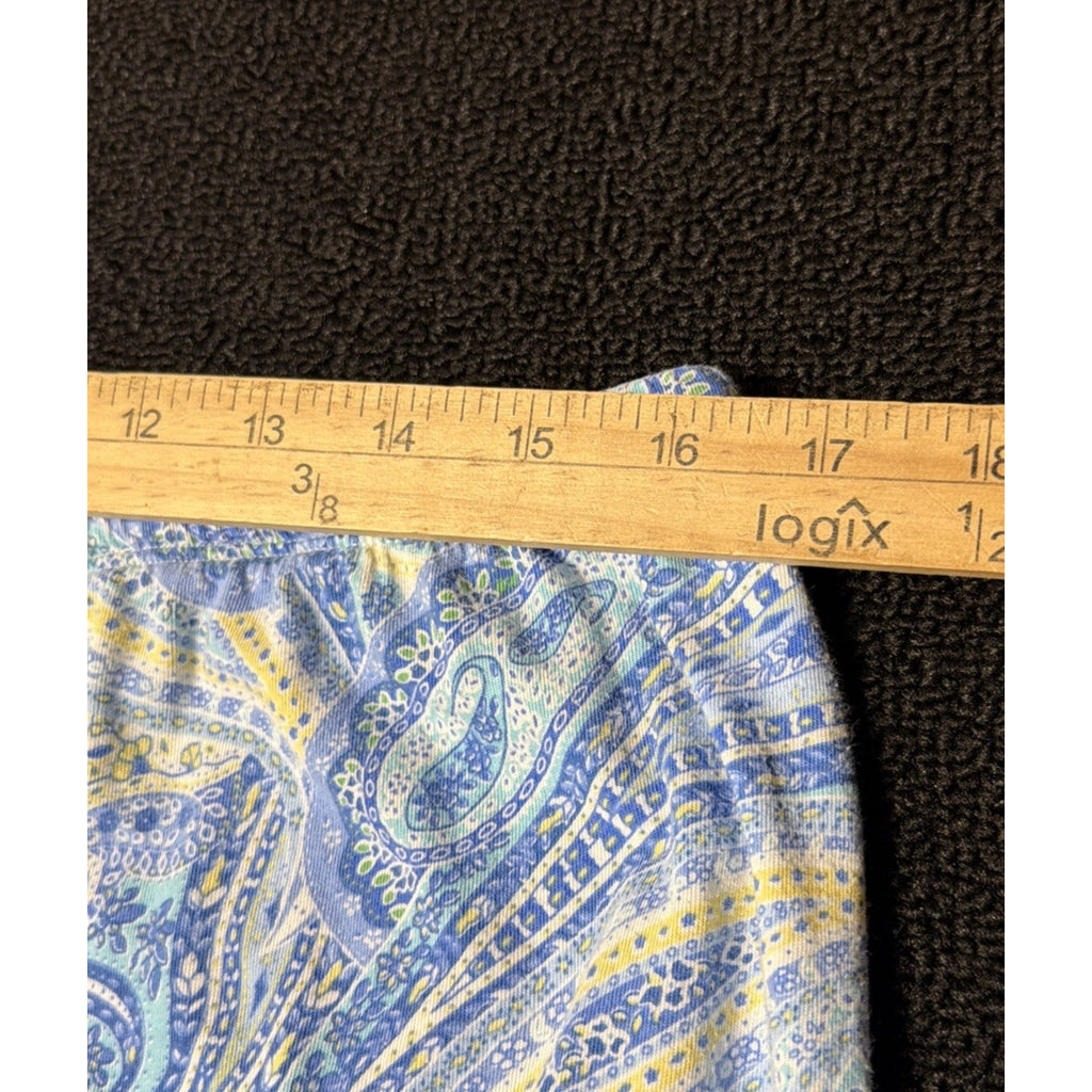 Lauren RALPH LAUREN Black Label Pajamas White Blue Paisley Sleep Set Women’s XL