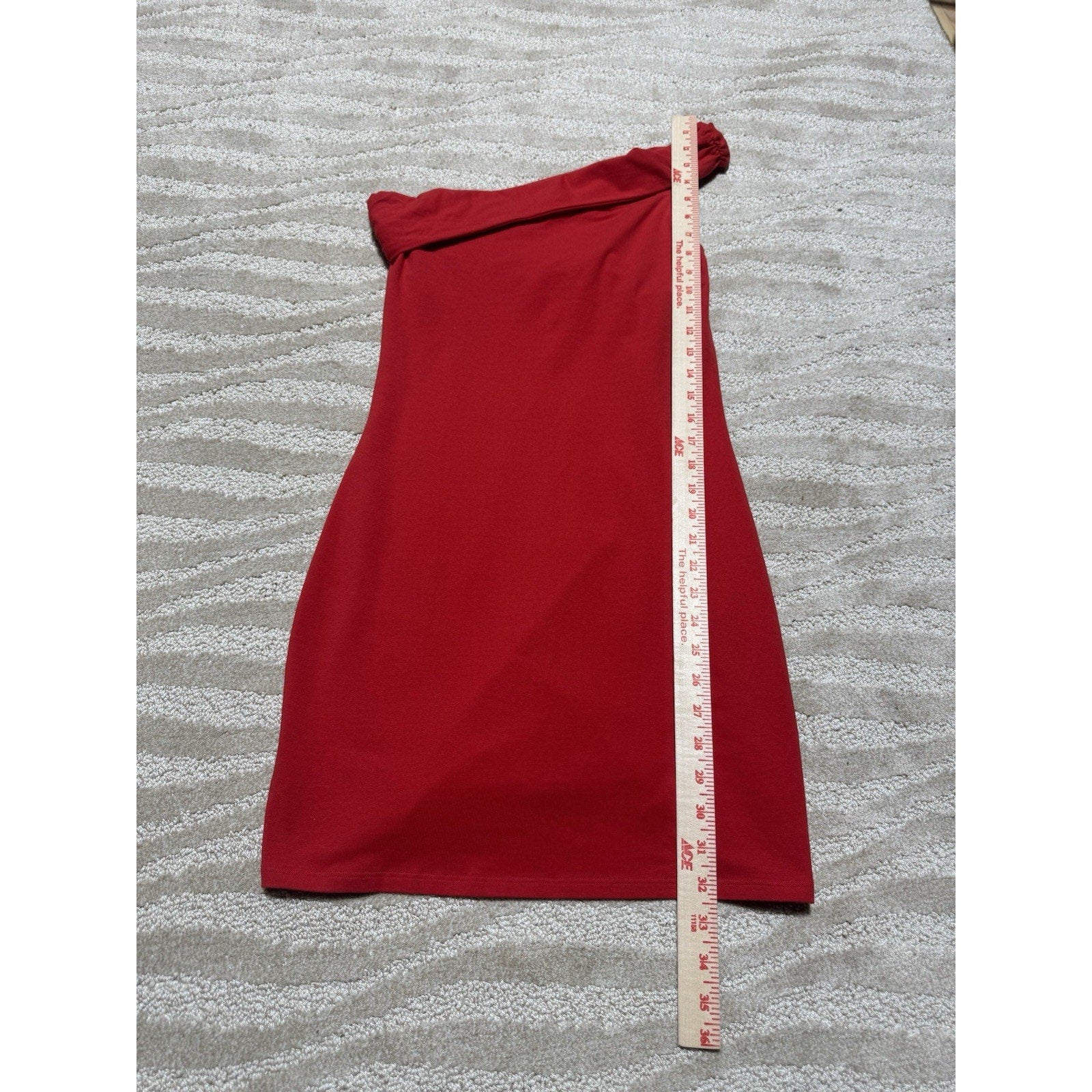VS Bra Tops Red One Shoulder Bodycon Dress Built-In Bra Stretch Size S
