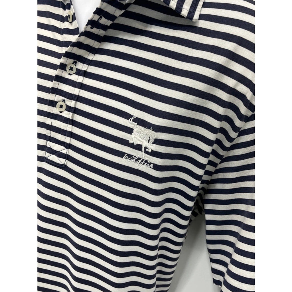 Ralph Lauren Polo Golf Shirt Mens L Blue White Wildfire Logo Pima Cotton