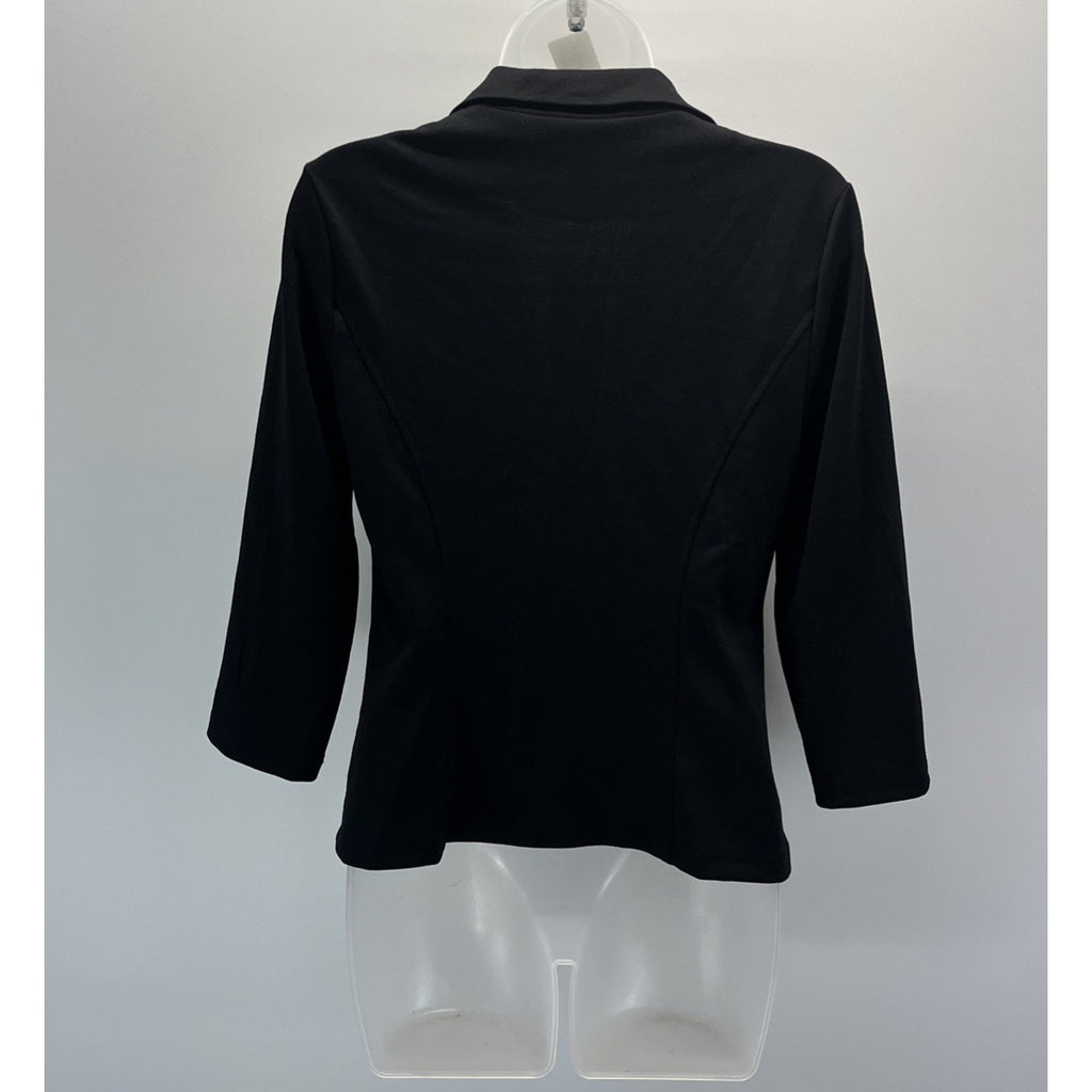 NWT Spense Womens Size S Black Fabric 3/4 Length Sleeves Jacket Blazer Style