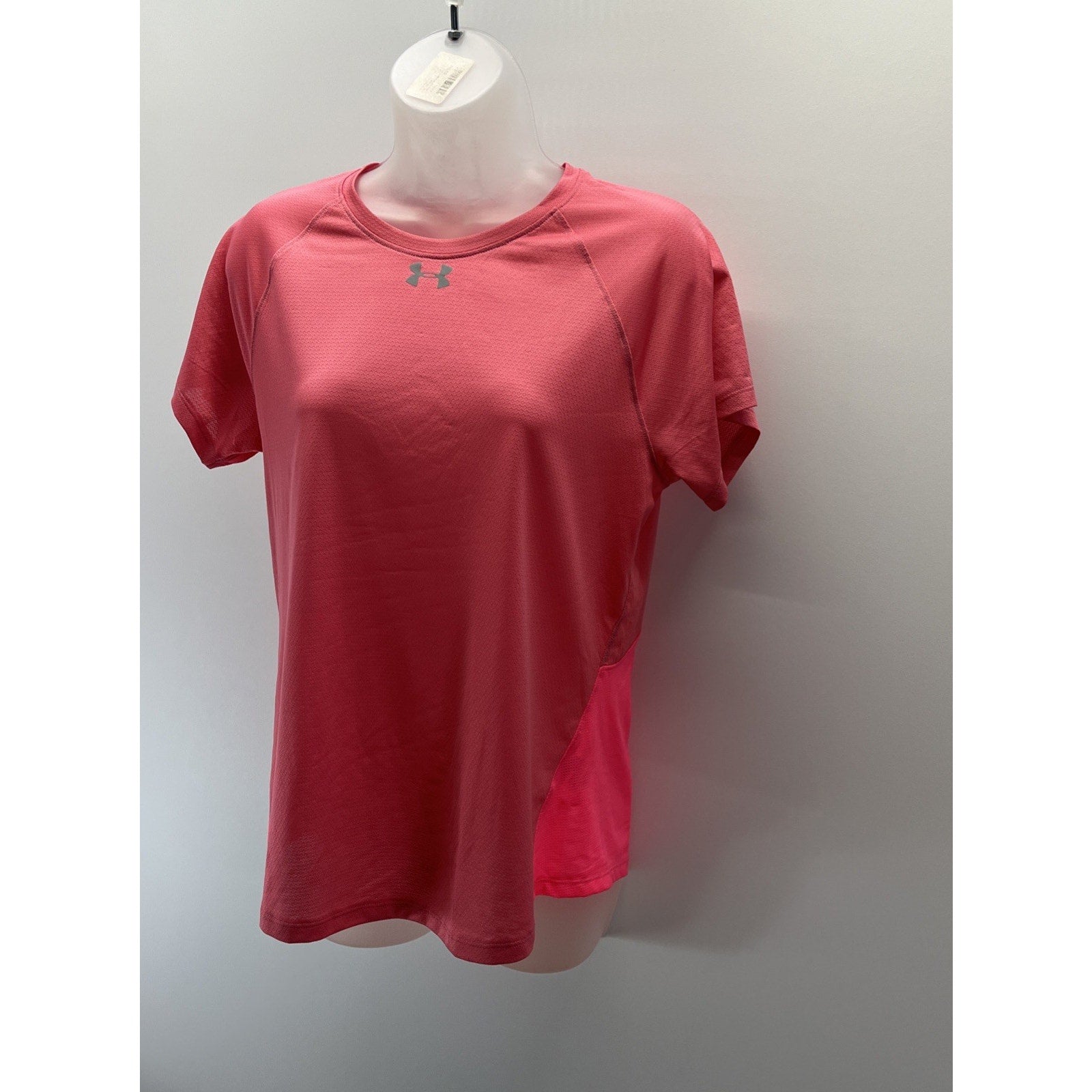Under Armour UA Heat Gear Iso-Chill Run 200 Short Sleeve Pink Size L
