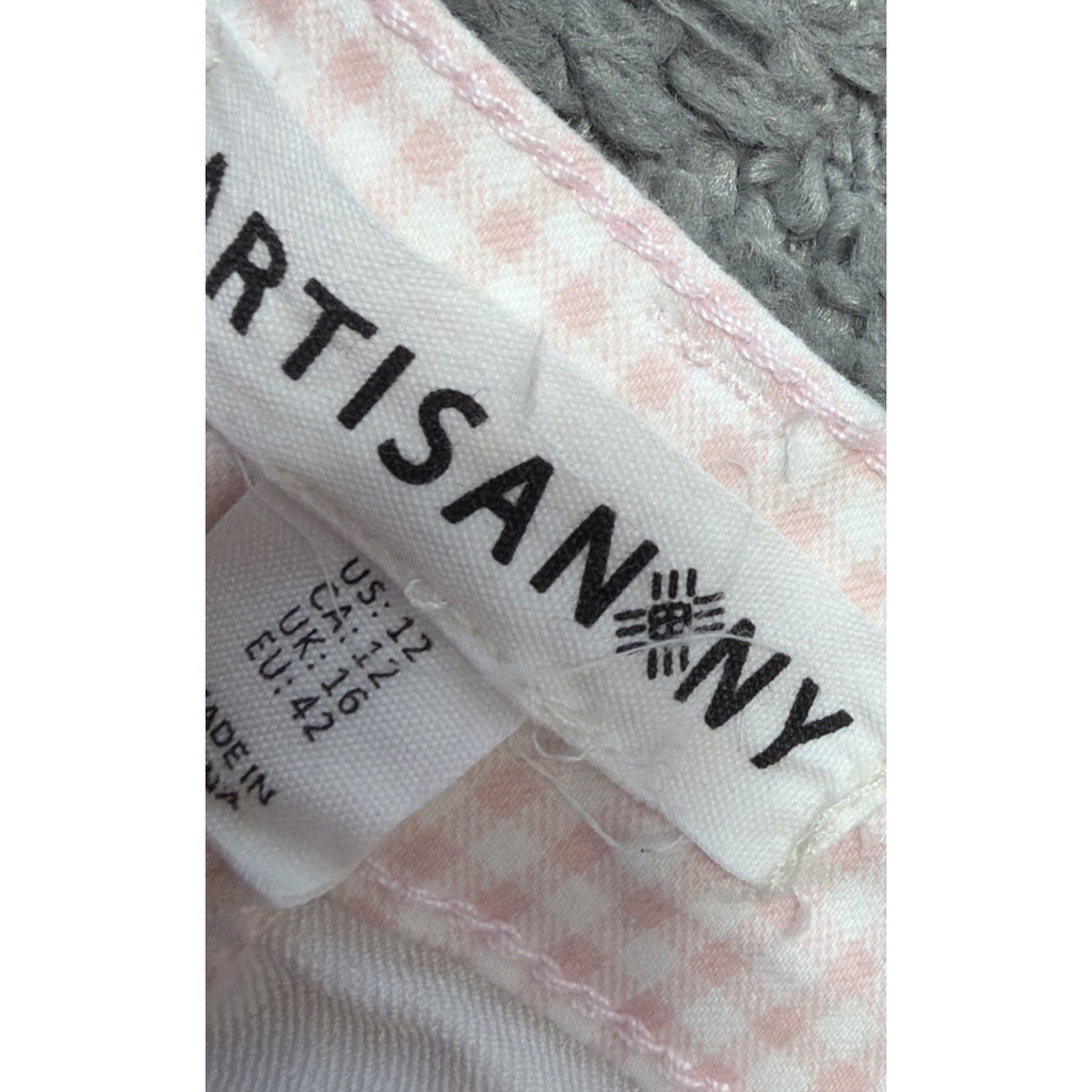 Womens Artisan NY Pink White Seersucker Shorts Size 12