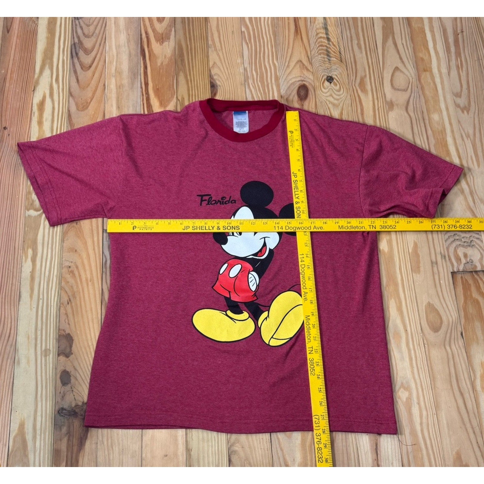 Vintage Disney Mickey Florida T-shirt Men’s X-Large Red Cotton