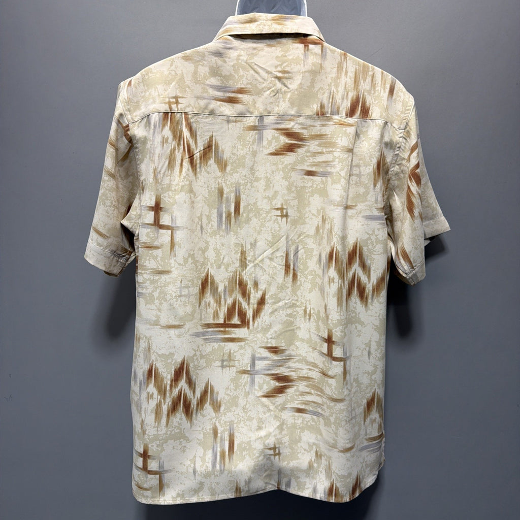 Tulliano Mens M Short Sleeve Button Up 100% Silk Camp Shirt Beach Coastal NWT