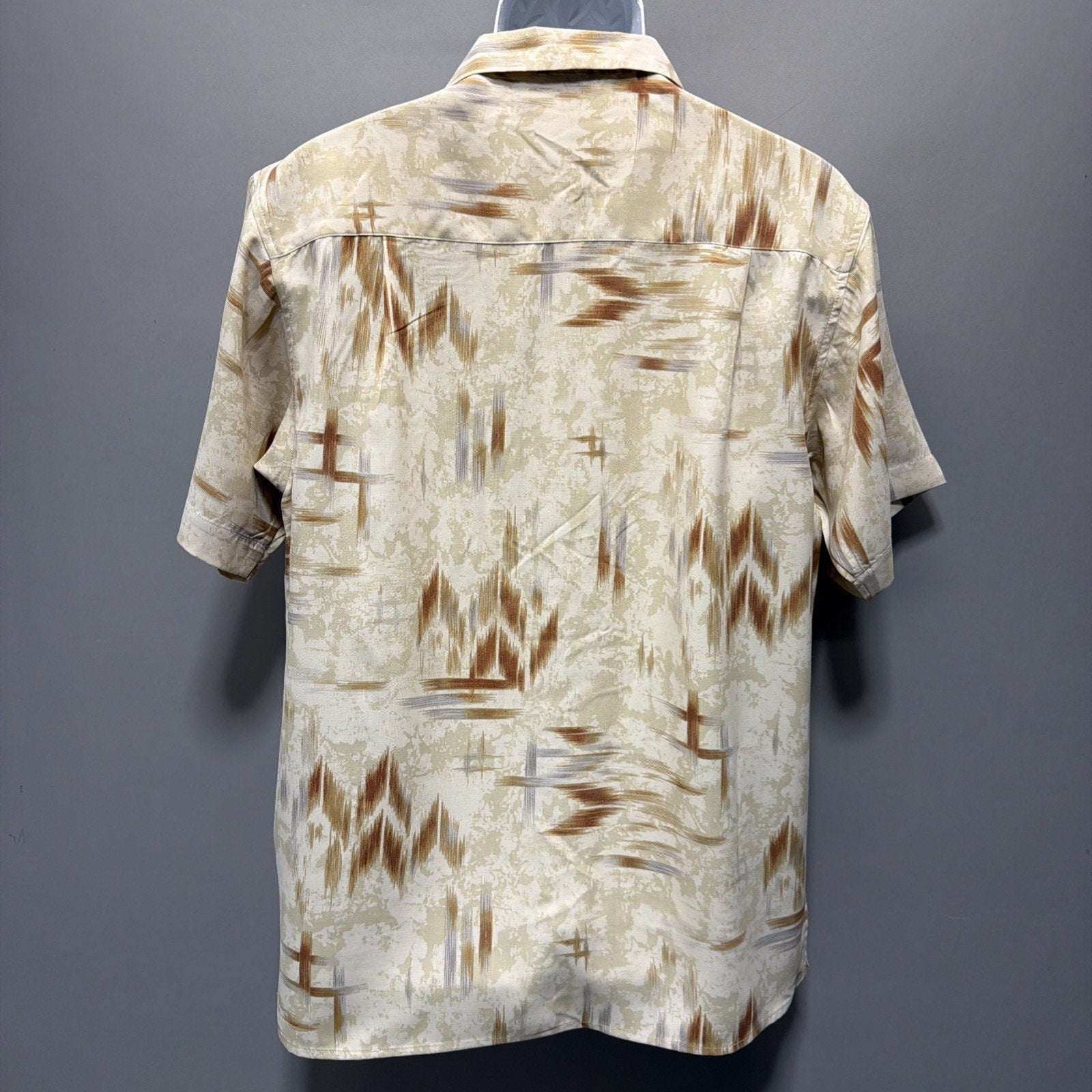 Tulliano Mens M Short Sleeve Button Up 100% Silk Camp Shirt Beach Coastal NWT