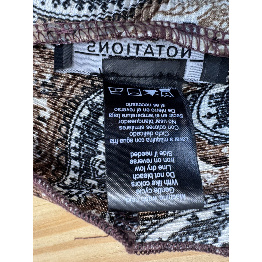 Notations Shirt Women’s Petite S Short Sleeve Layered Cardigan Tank Cream Brown