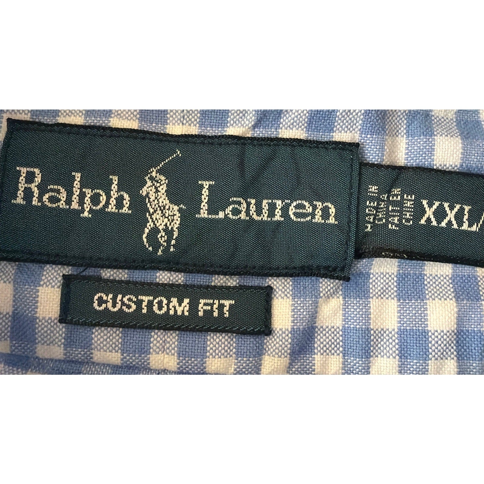 Men's Med Ralph Lauren Blue Plaid Long Sleeve Button Down Shirt