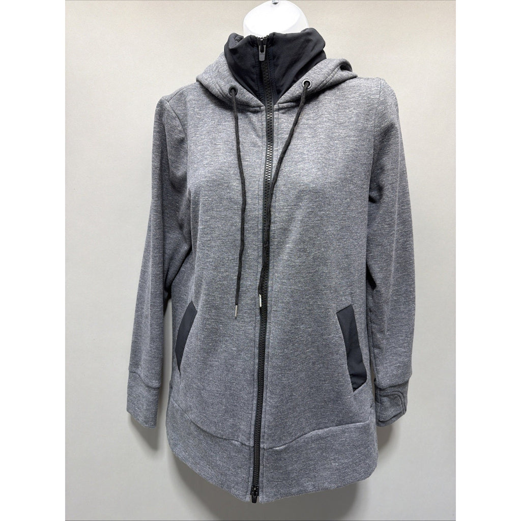Athleta Victory Womens Long Primaloft Full Zip Hoodie Charcoal Size Small