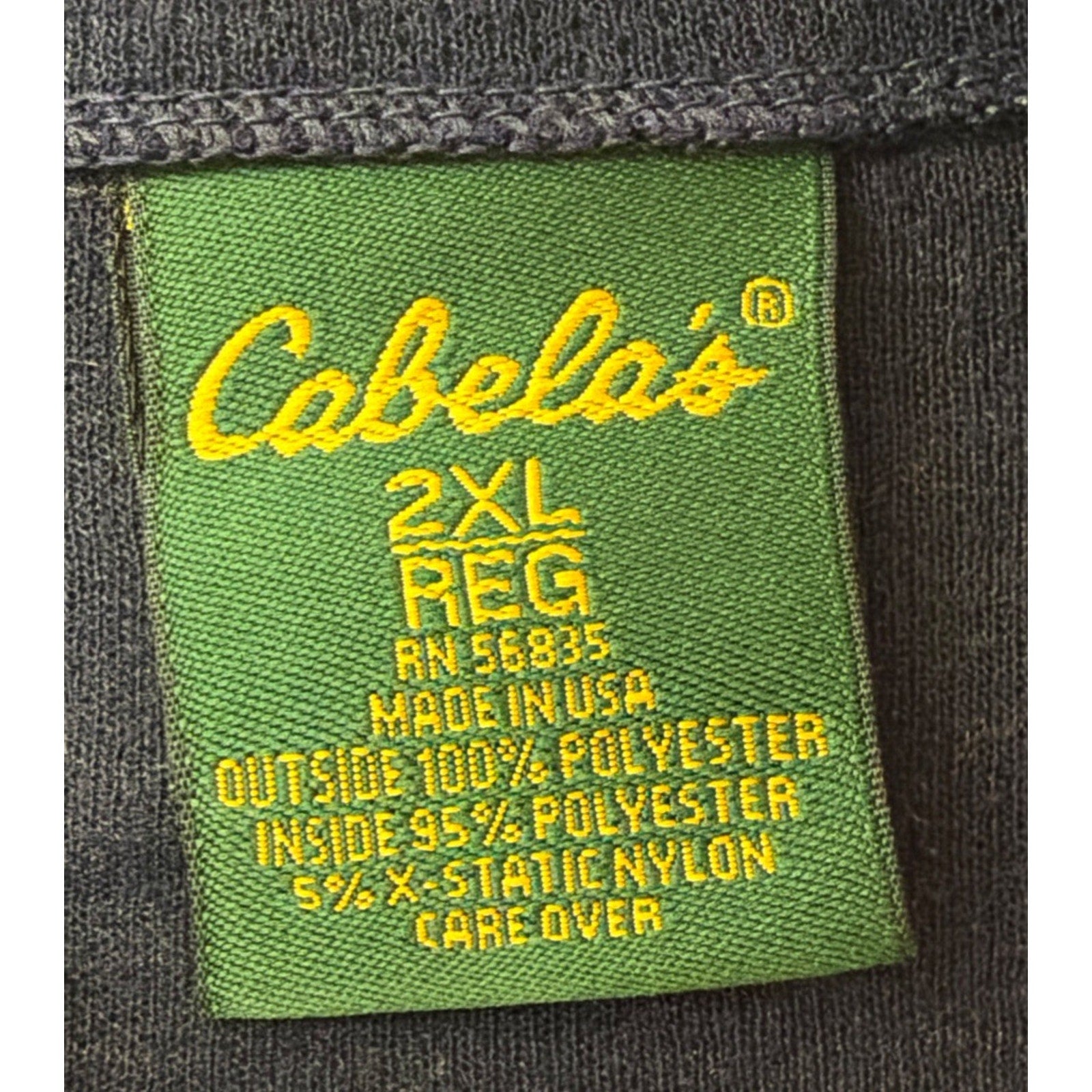 Cabela’s X Static Vintage 1/4 Zip Mock Neck Sweatshirt Navy Blue 2XL Made in USA
