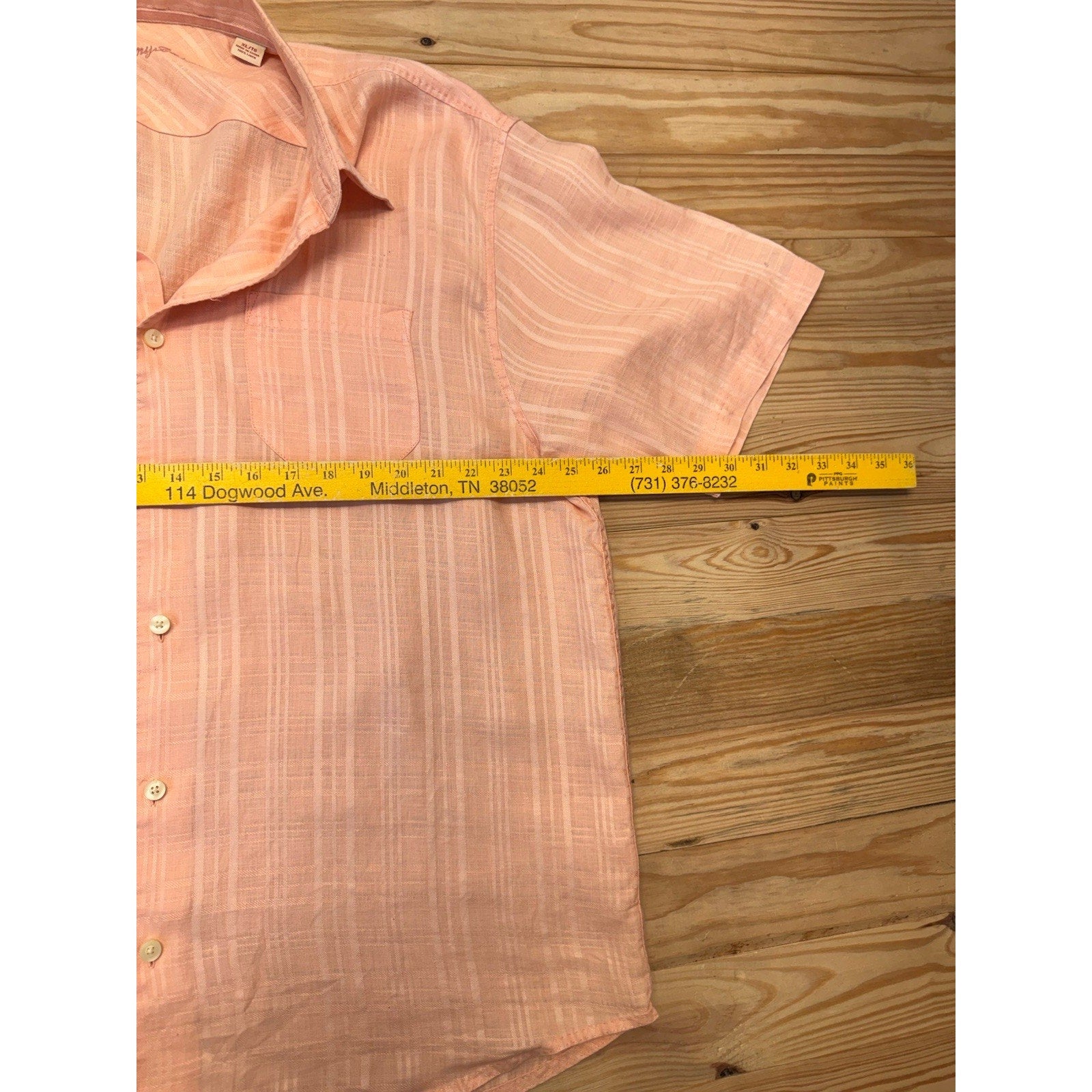 Tommy Bahama Orange Beach 100% Linen Short Sleeve Button Front Shirt Men’s XL