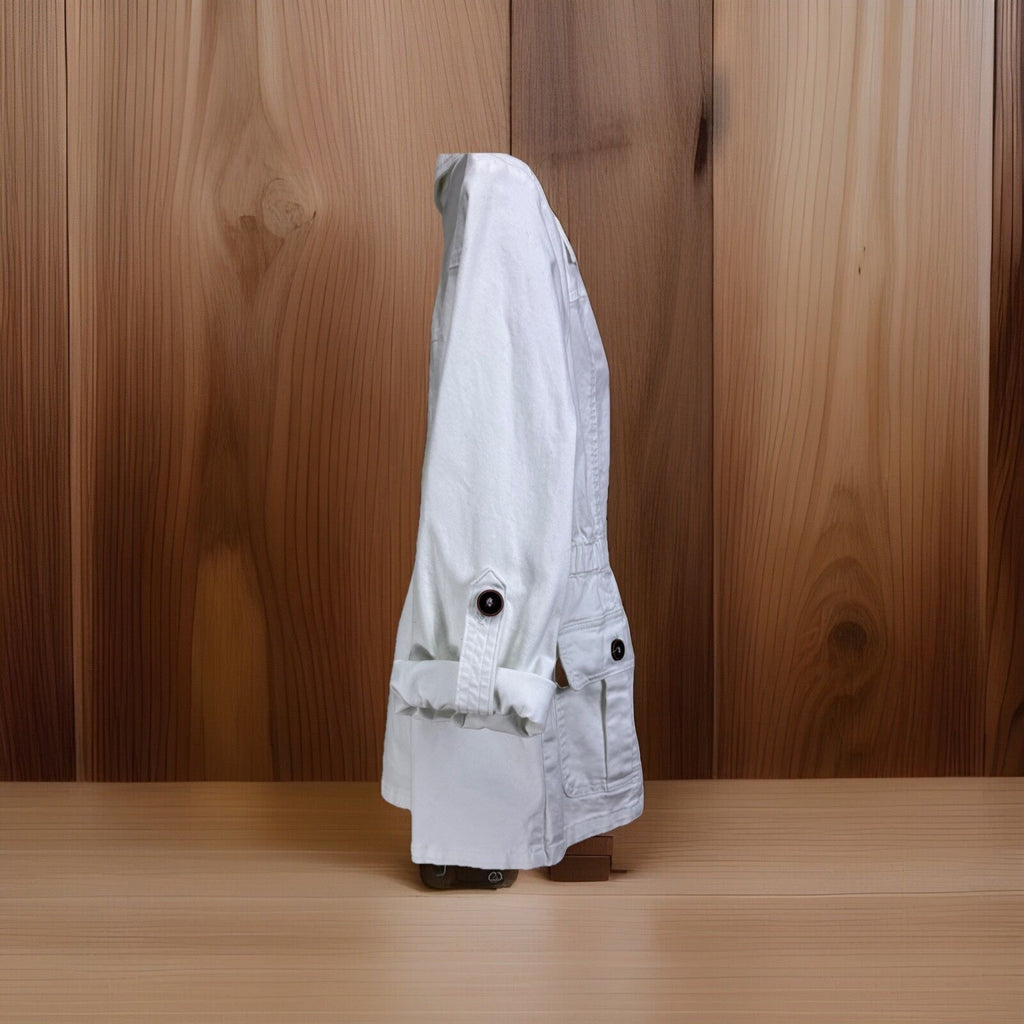 Koret Button Front Jacket Women's Size 8 Petite White With Brown Buttons