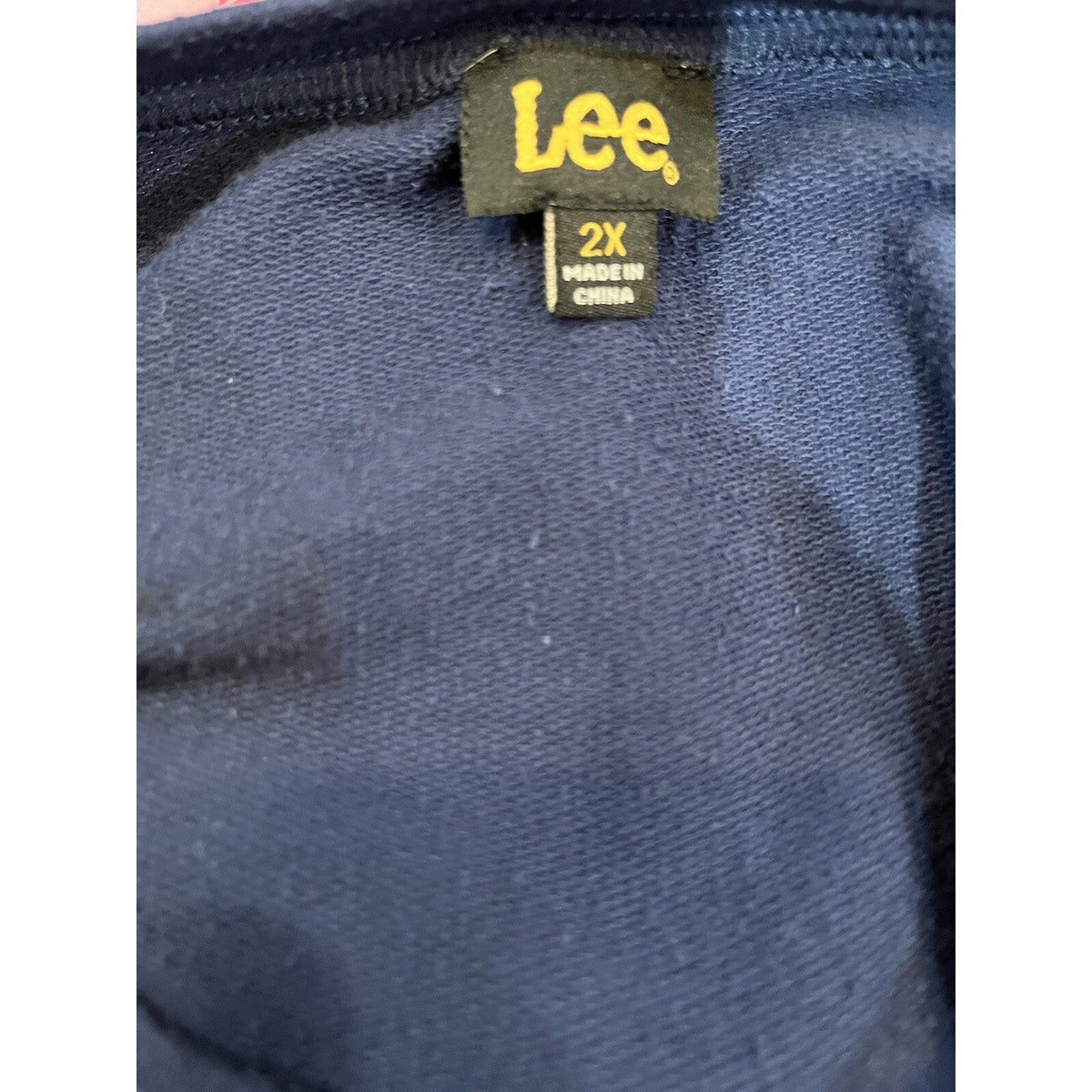 Vintage Lee Navy Blue Sweater Size 2X Ruffled Long Sleeve Jersey Oversized