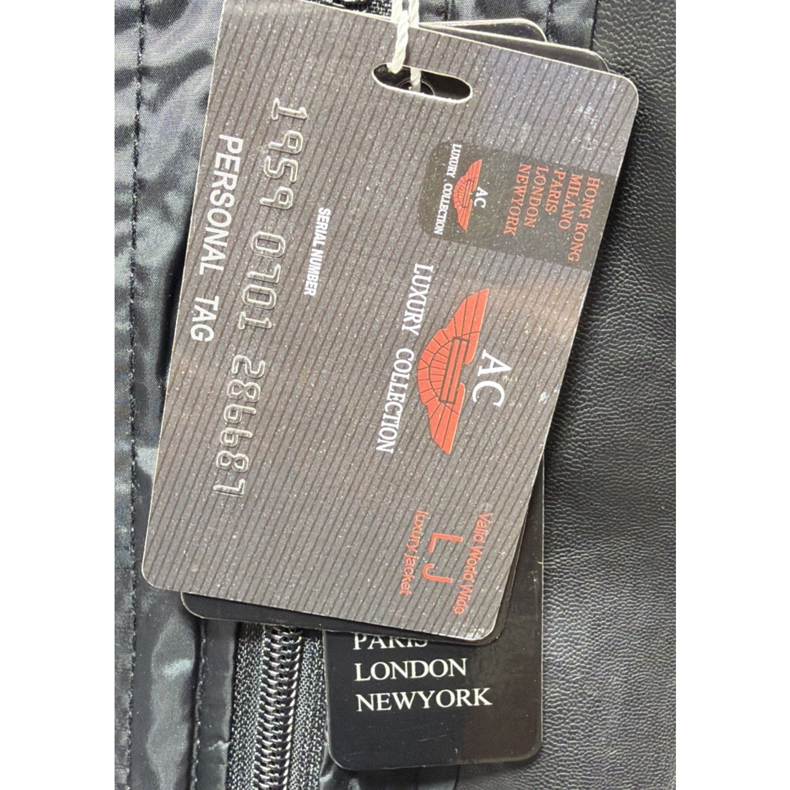 AC Luxury Collection Jacket Women Med Black Faux Leather Full Zip Made In Italy
