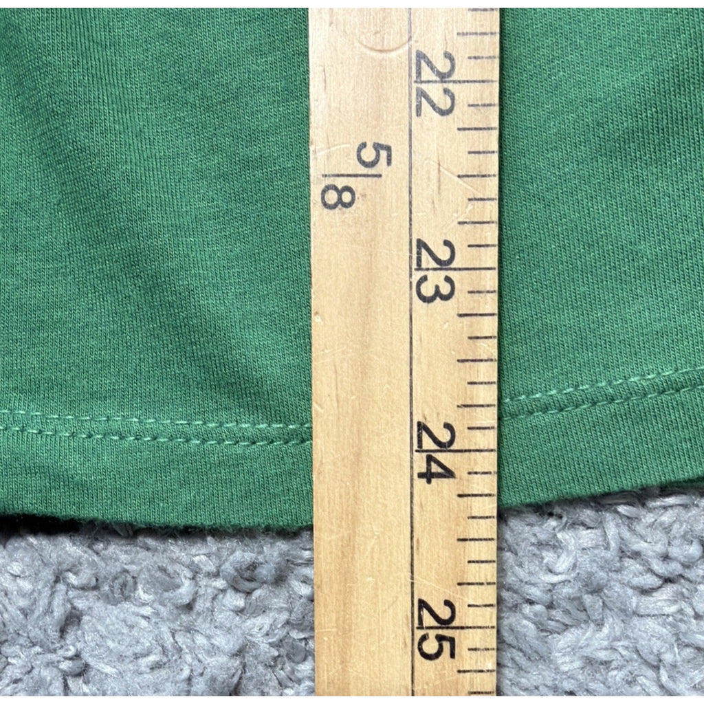 Talbots Sz Petite Medium Green Cotton Modal Shirt Tunic Split Neck Minimalist