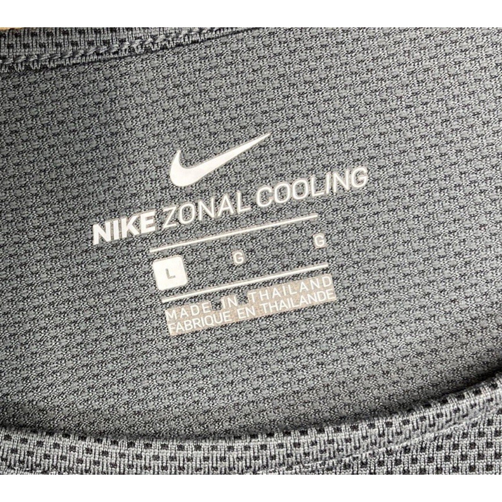 Nike Zonal Cooling Women's Gray Polyester T-Shirt Size L Sleeve Gym