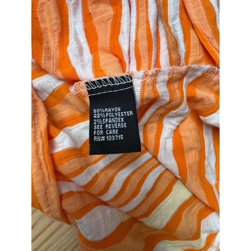 Sharagano Womens White & Pink Rayon Round Neck Short Sleeve Knee Length Dress 8P