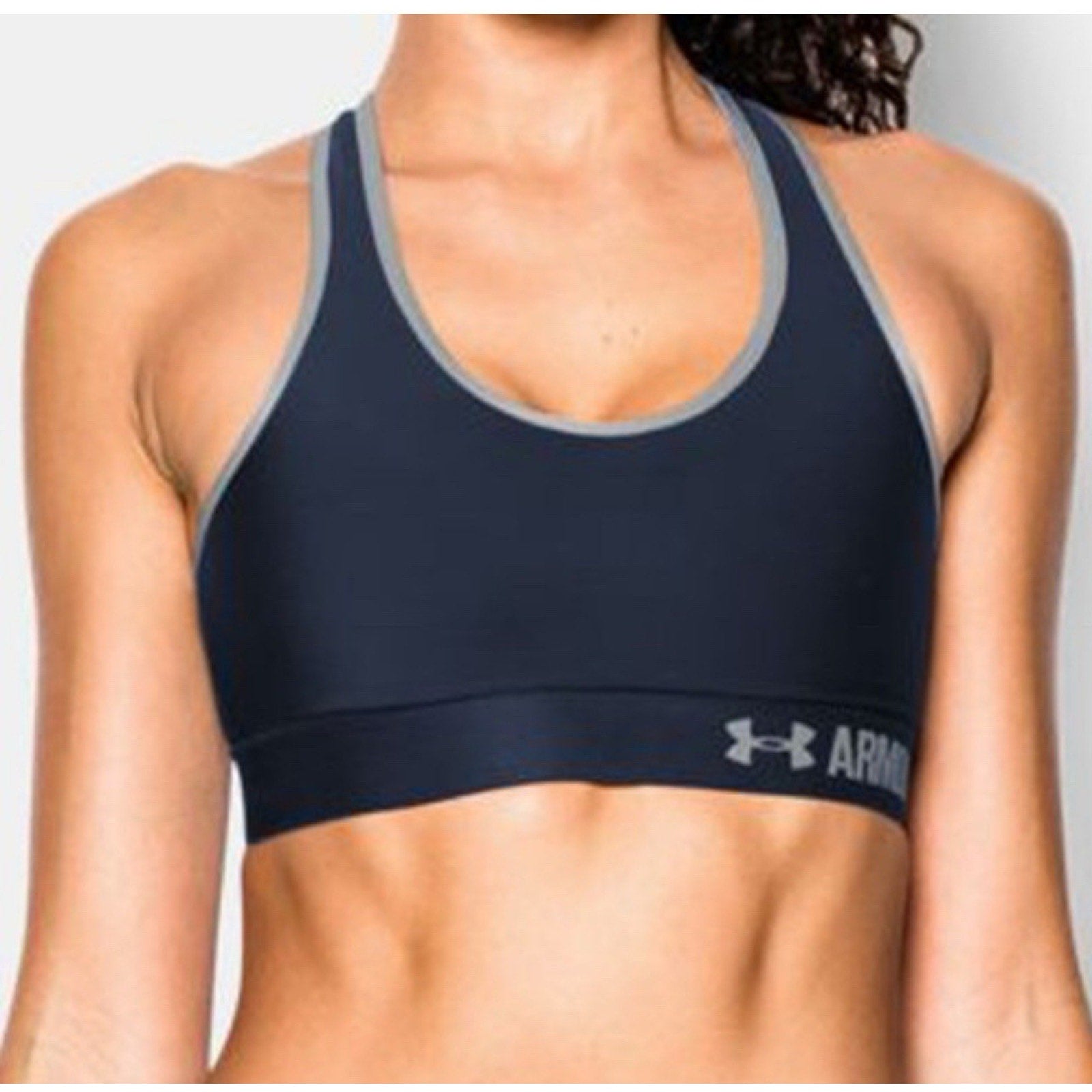 Under Armour Sports Bra Navy Blue Mid Impact Compression Racerback Women’s S NWT