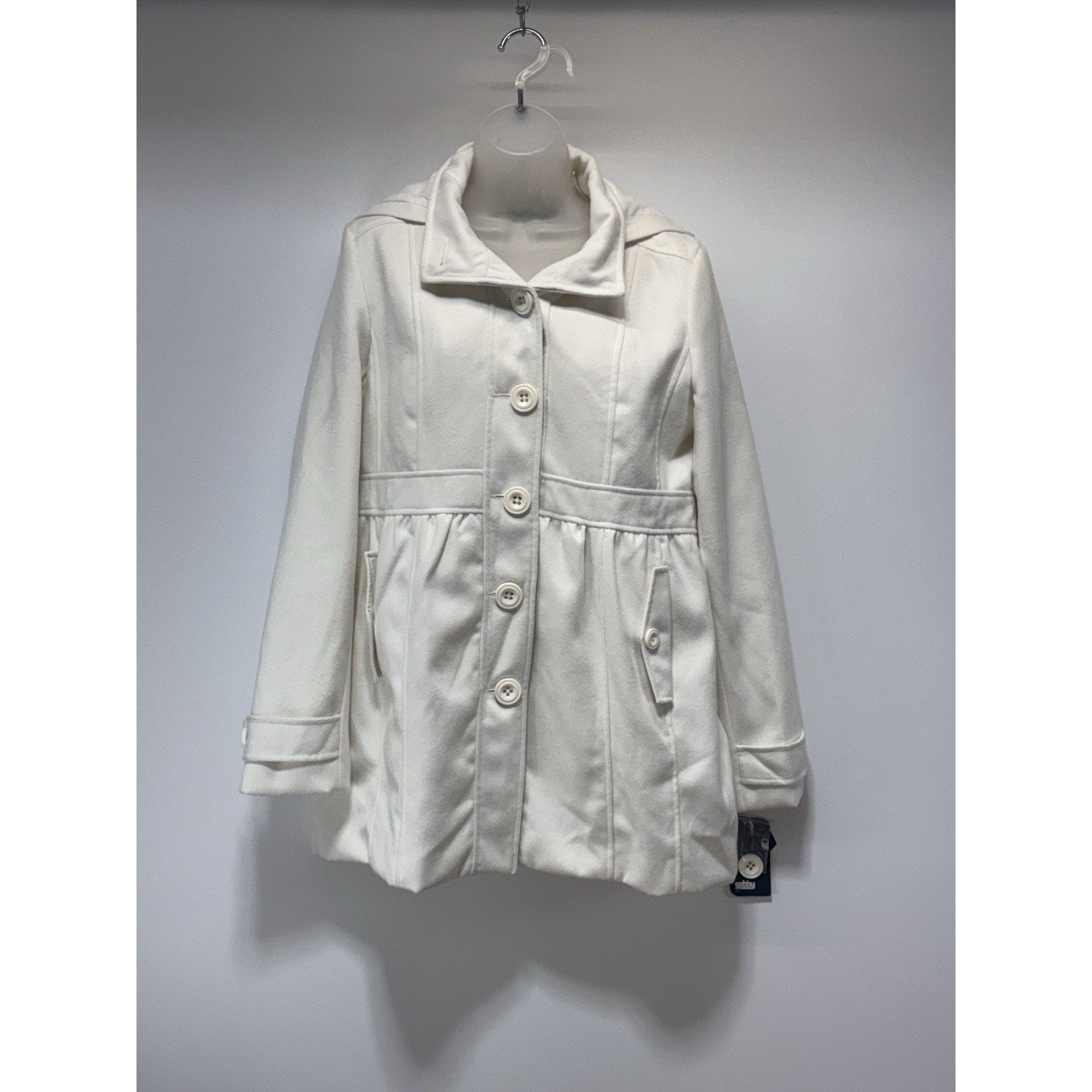 Sebby Collection White Double Breasted Button Up Coat Women’s Size XL NWT
