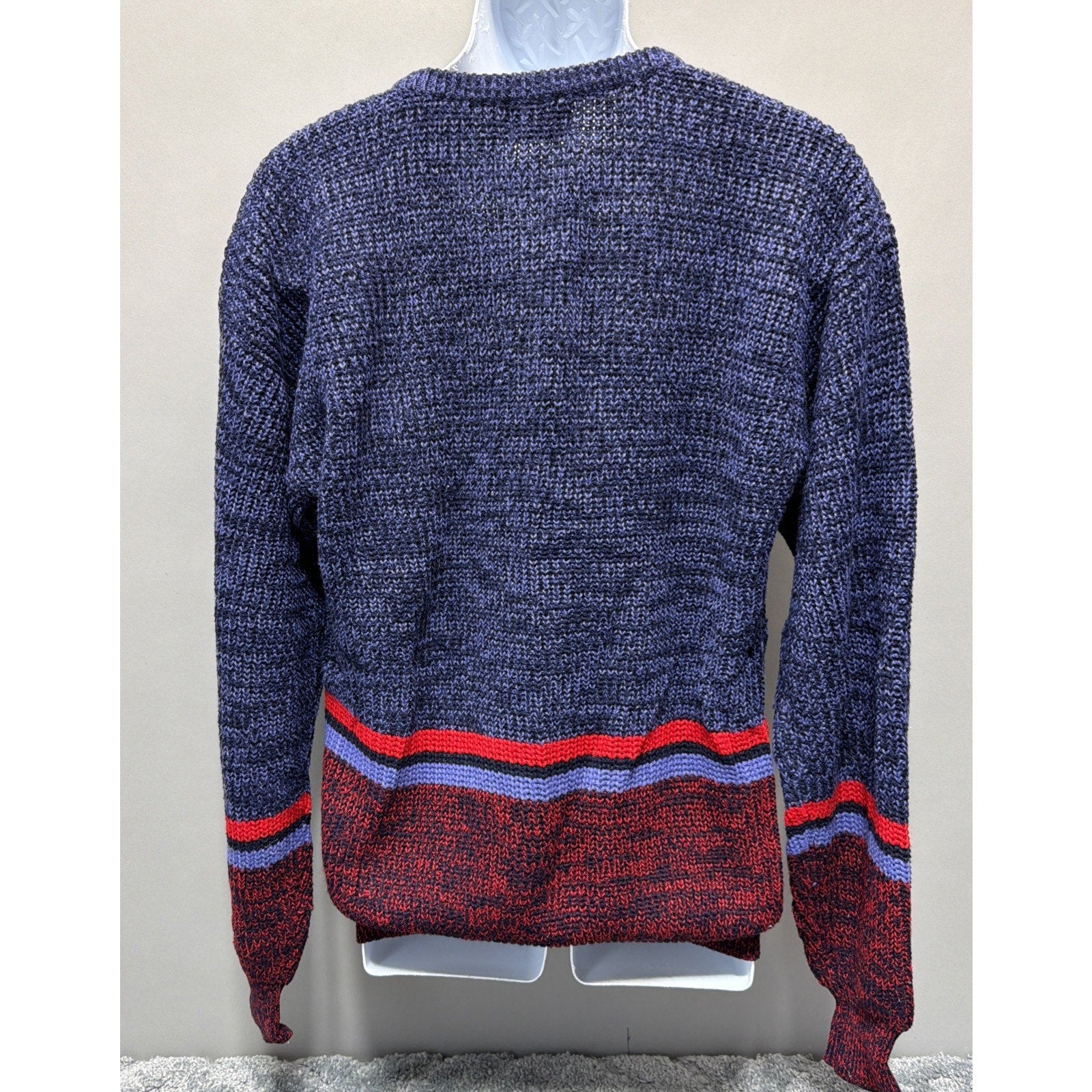 Wrangler Jeans Sweater Men's Large Vintage Color Block Knit Acrylic Sweatshirt