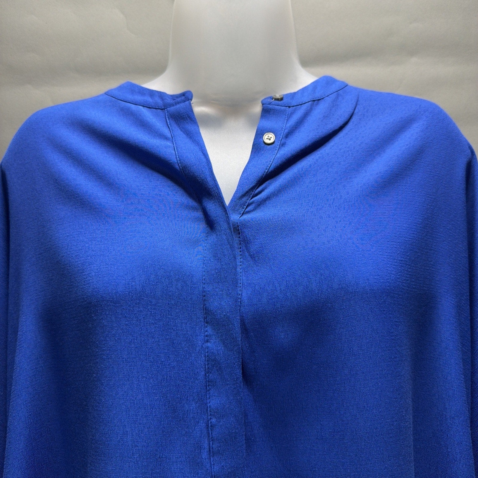 Banana Republic Tunic Oversized Hidden Button Royal Blue Top Womens Sz S Tall