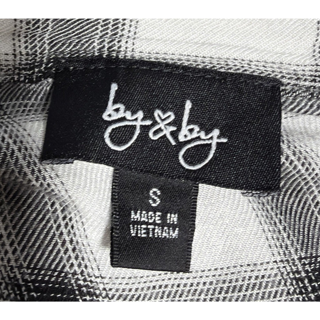 By & By Button Down Shirt Size S Plaid Western Country Hipster Geek