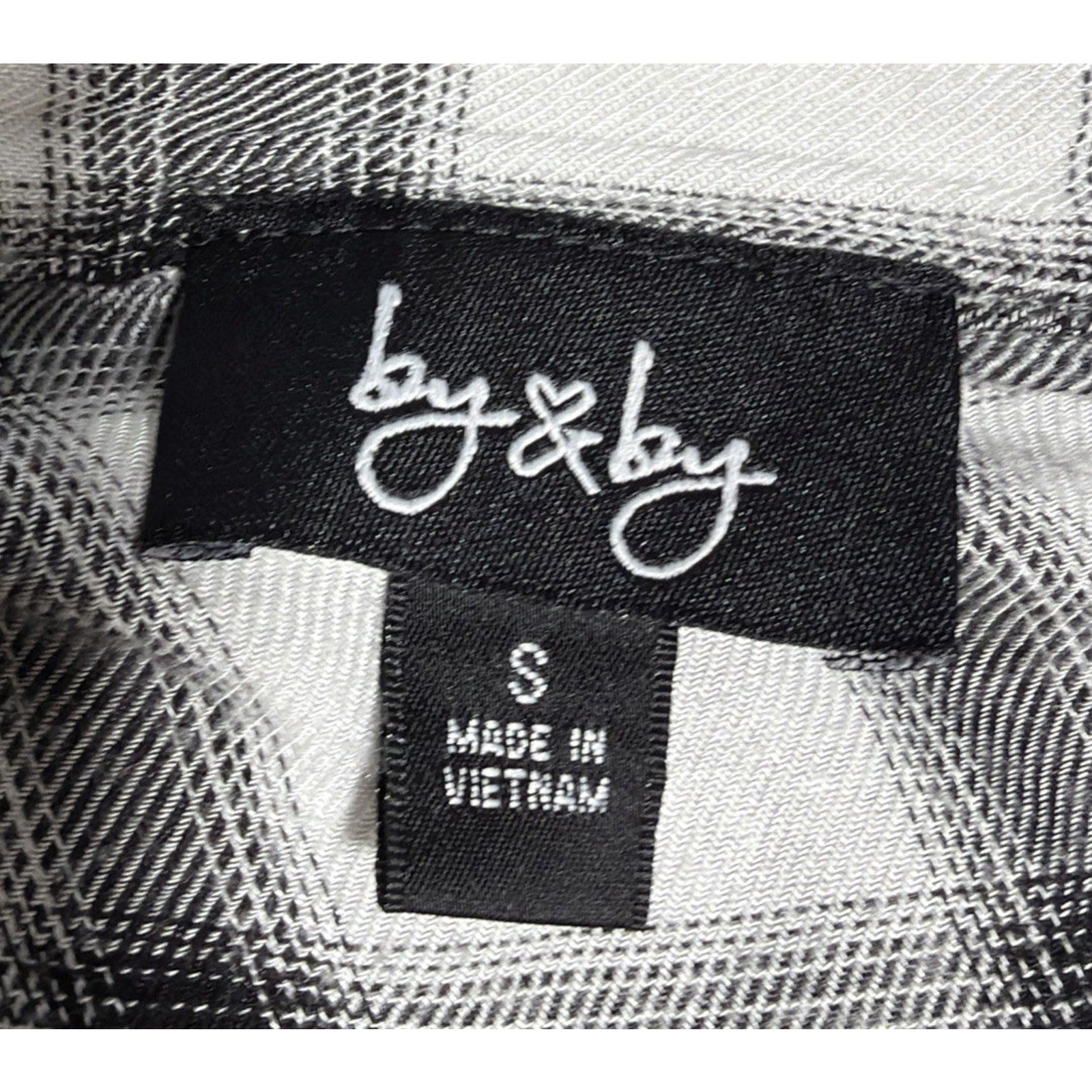 By & By Button Down Shirt Size S Plaid Western Country Hipster Geek