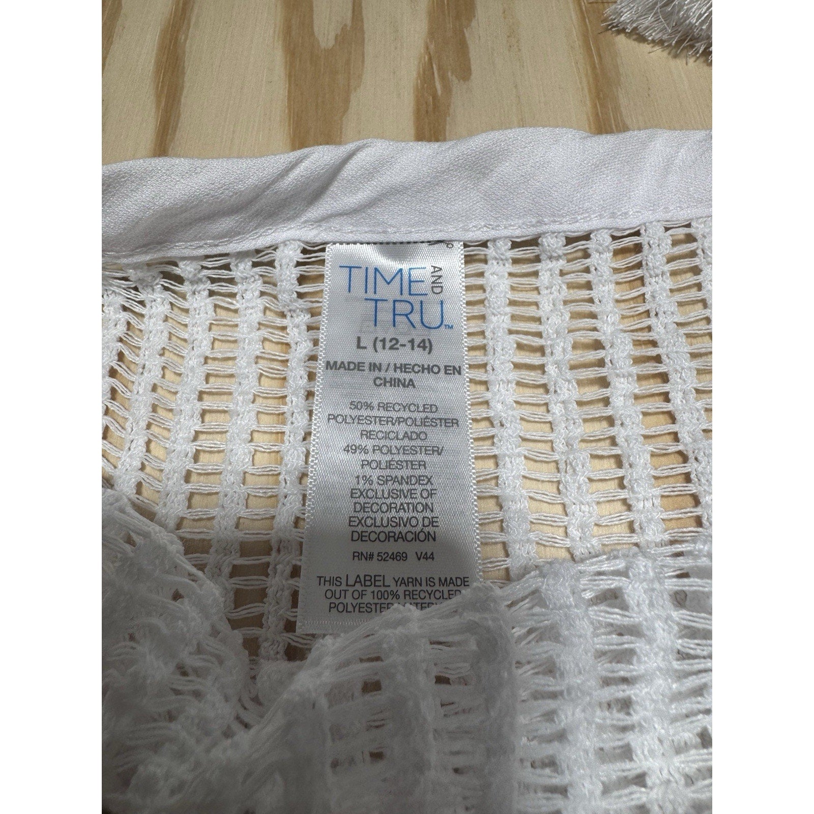 Time and Tru Women's White Striped Button Up Dress Size L