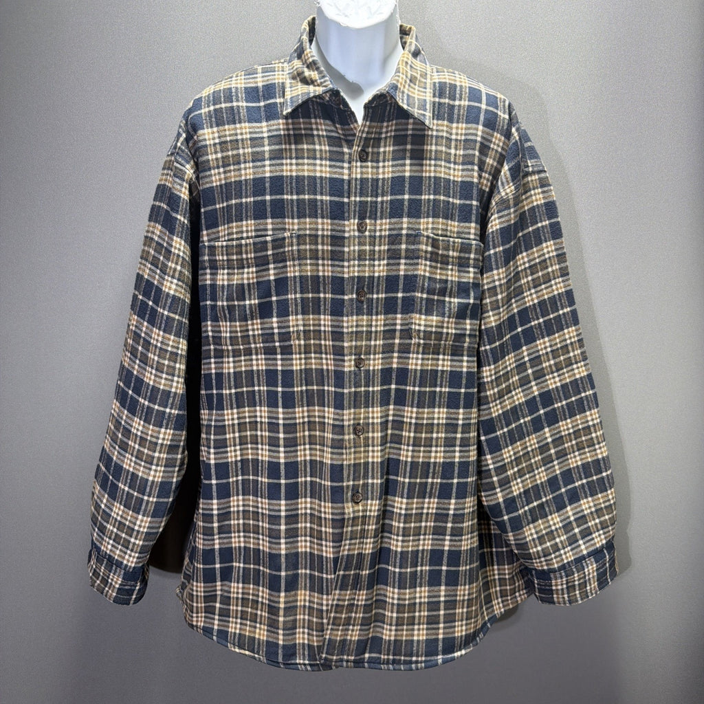 American Blue Authentic Men’s Size XL Lined Long Sleeve Plaid Flannel Shacket