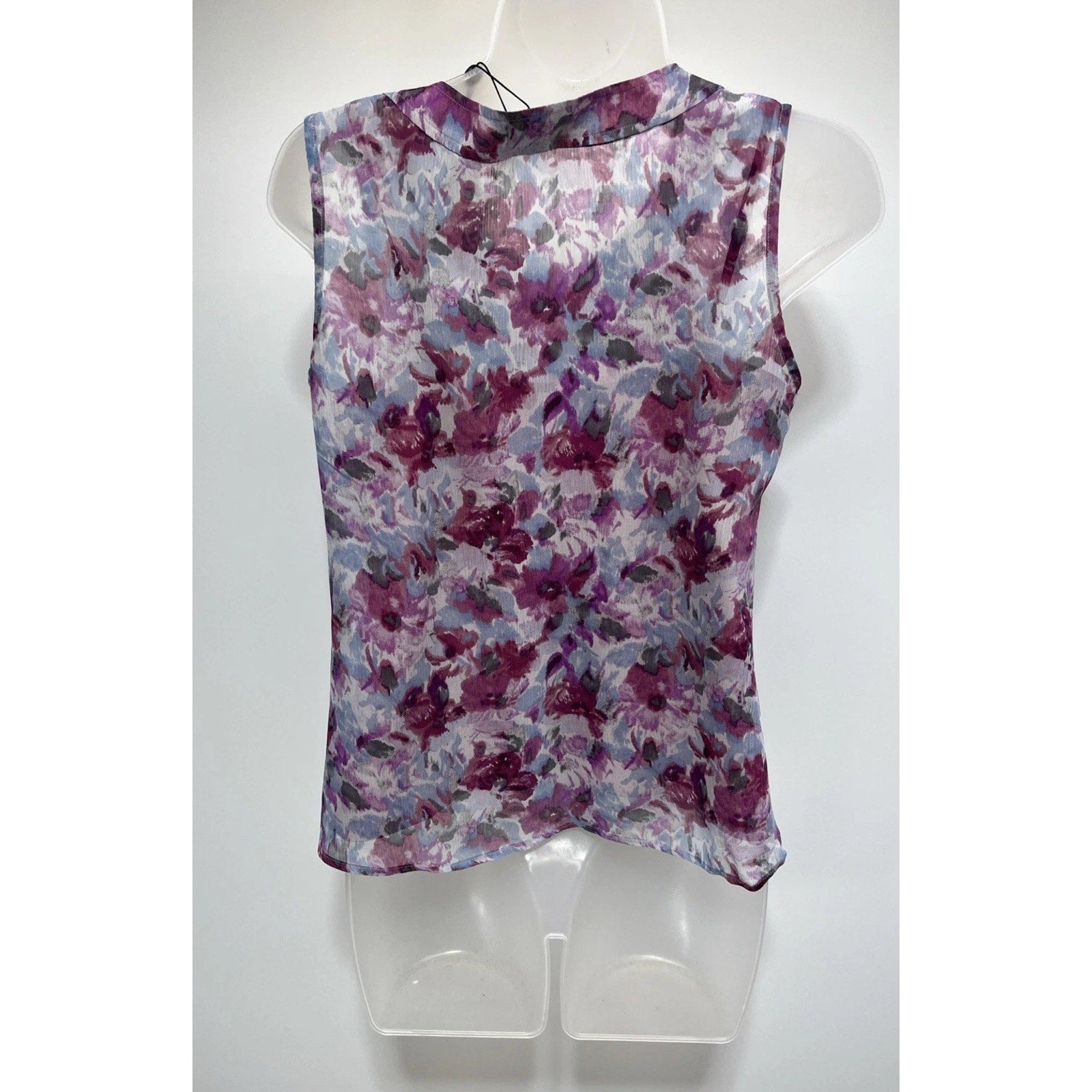 TALBOTS 2 In 1 * Sheer Floral Blouse w/ Silk Shell * Sleeveless Sz 6 Petite NWT