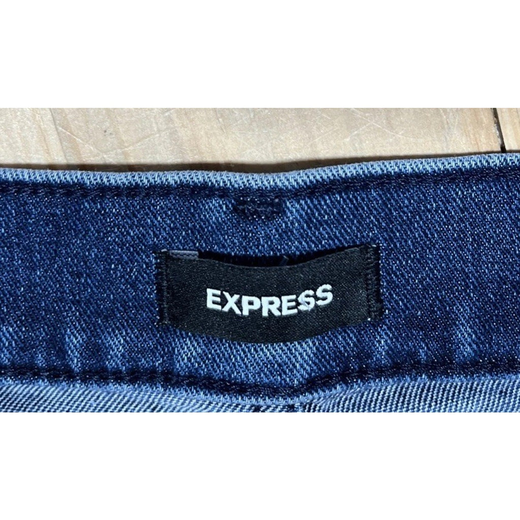 Express blue super high rise mom jeans Size 2 27x25