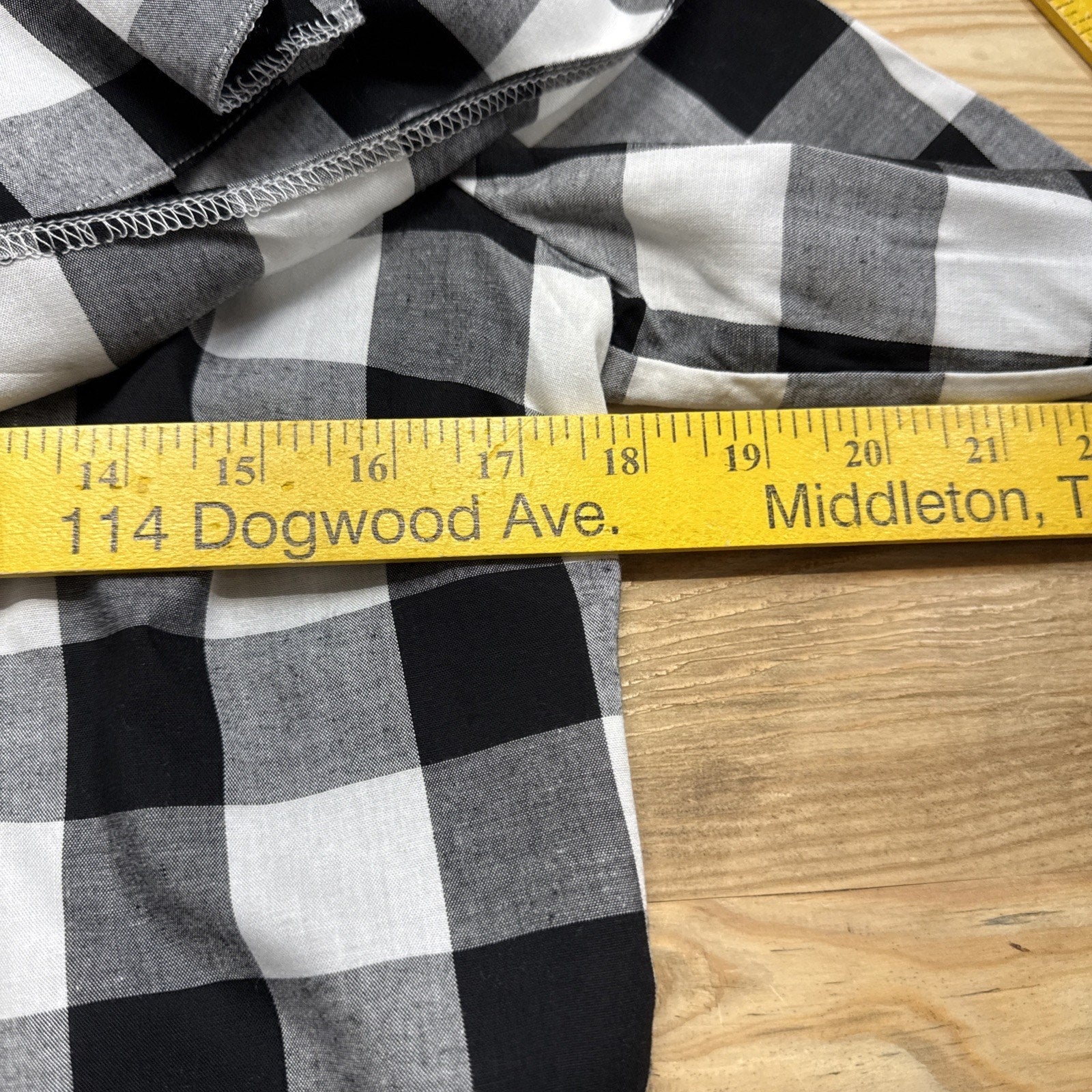 For Cynthia Gingham Black and White Long Sleeve Off The Shoulder Women S NWT