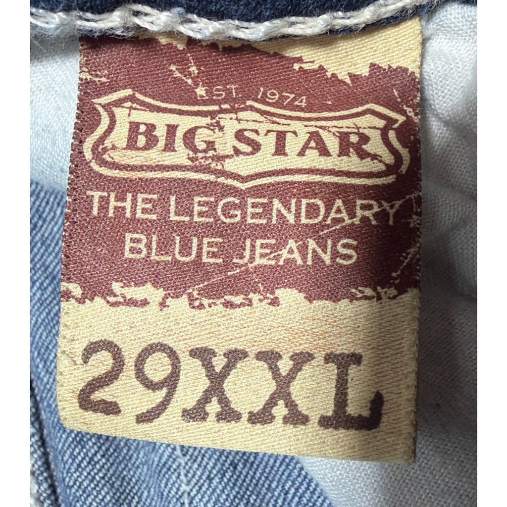 Big Star Womens Vtg Liv Slim Boot Jeans Heavy Stitch Flap Pock Y2K Western 29x36