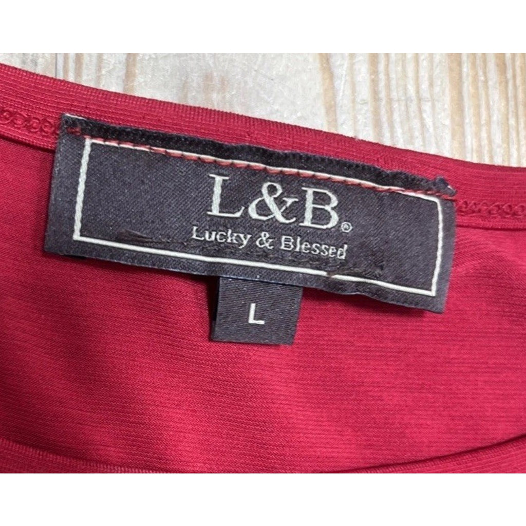 Lucky & Blessed Red Short Sleeve Dress Size L