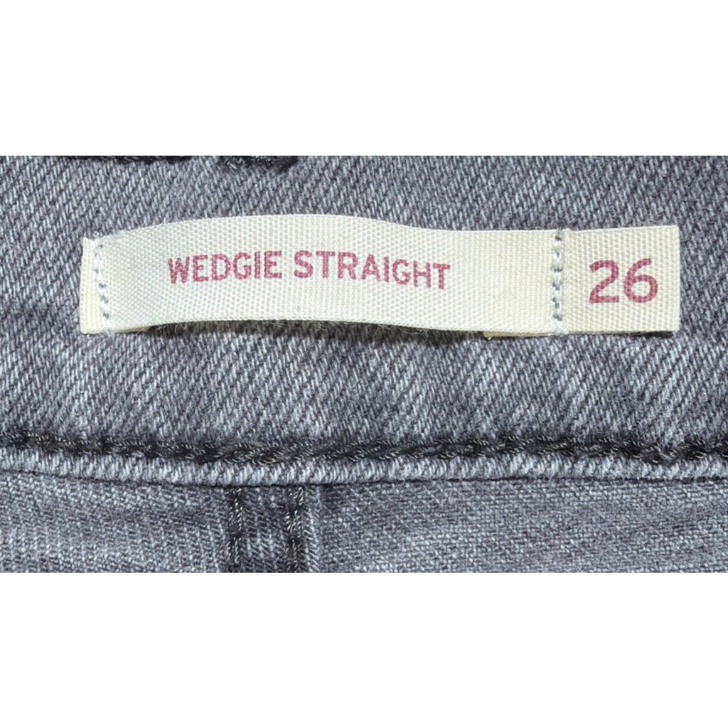Levi's Women’s Jeans Wedgie Straight Size 26x27 Gray Denim Button Fly NWOT