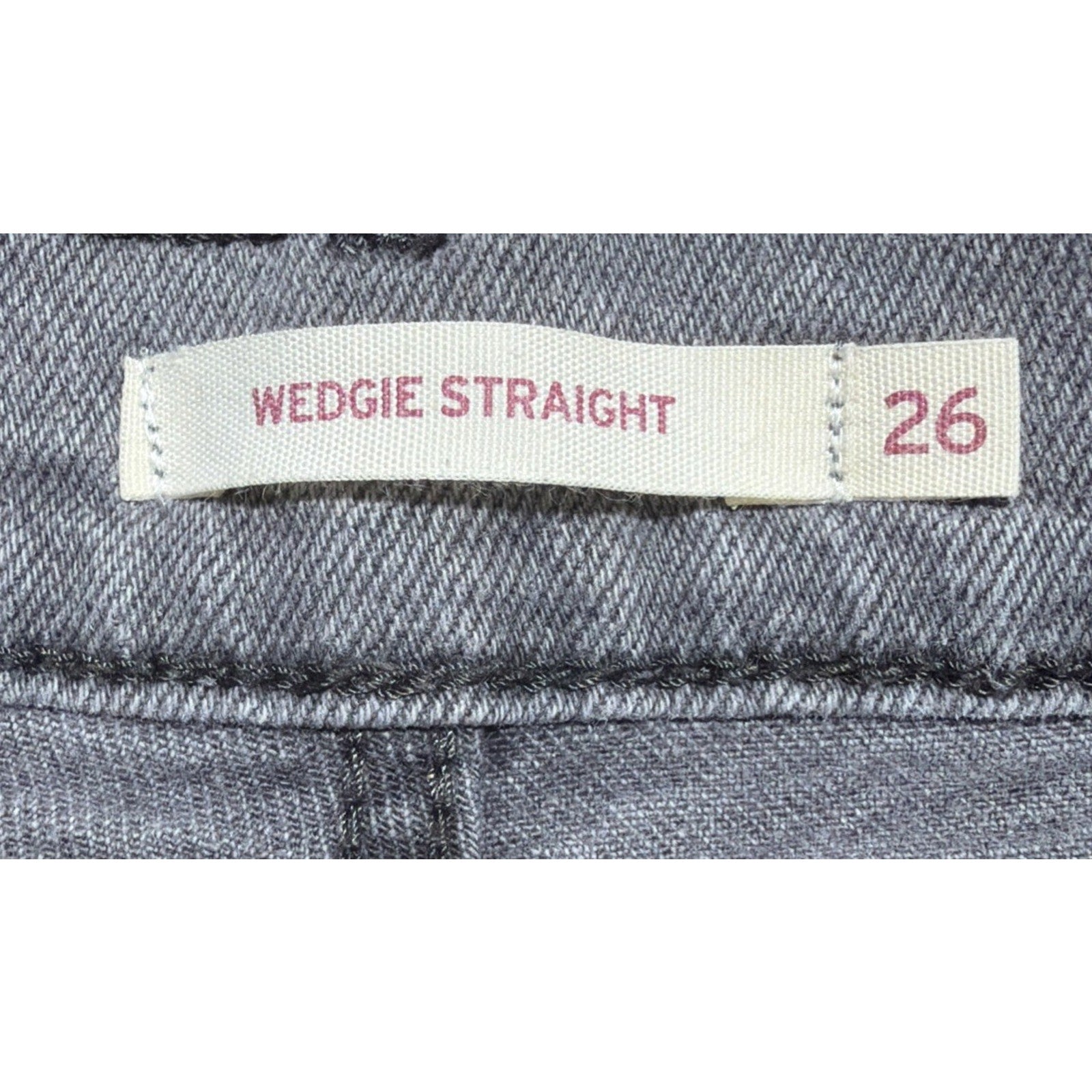 Levi's Women’s Jeans Wedgie Straight Size 26x27 Gray Denim Button Fly NWOT