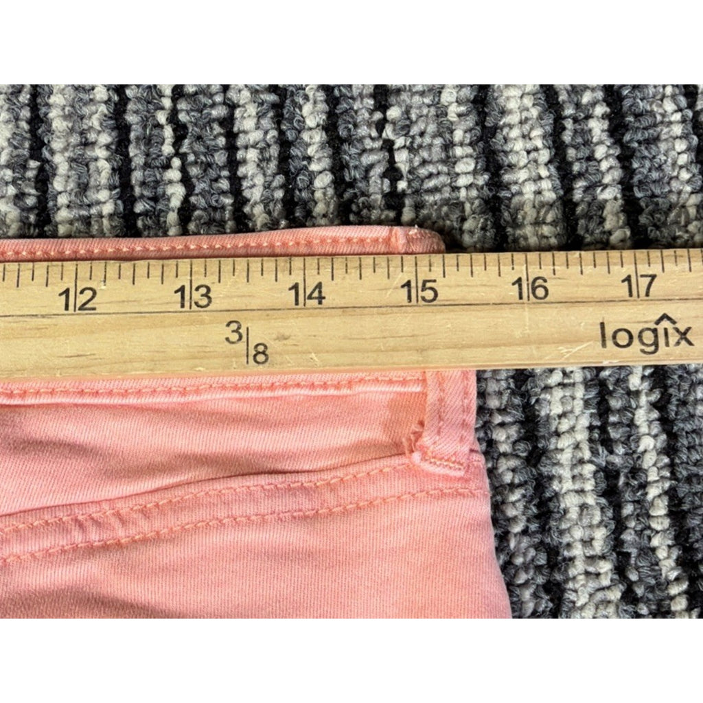 KUT from the Kloth AMY Blush Pink Straight Leg Crop Jeans Cuffed Hem Size 10