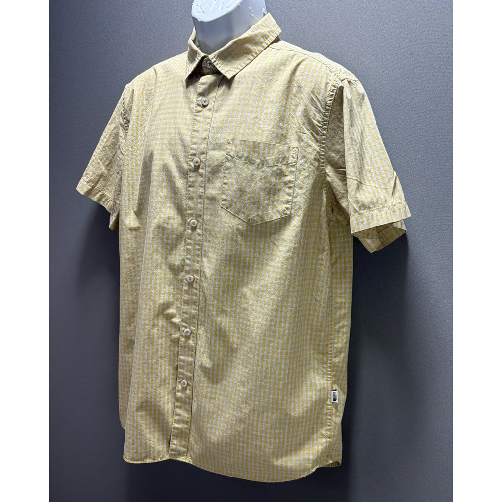 The North Face Yellow&White Striped Cotton Button Up Shirt. Size Large