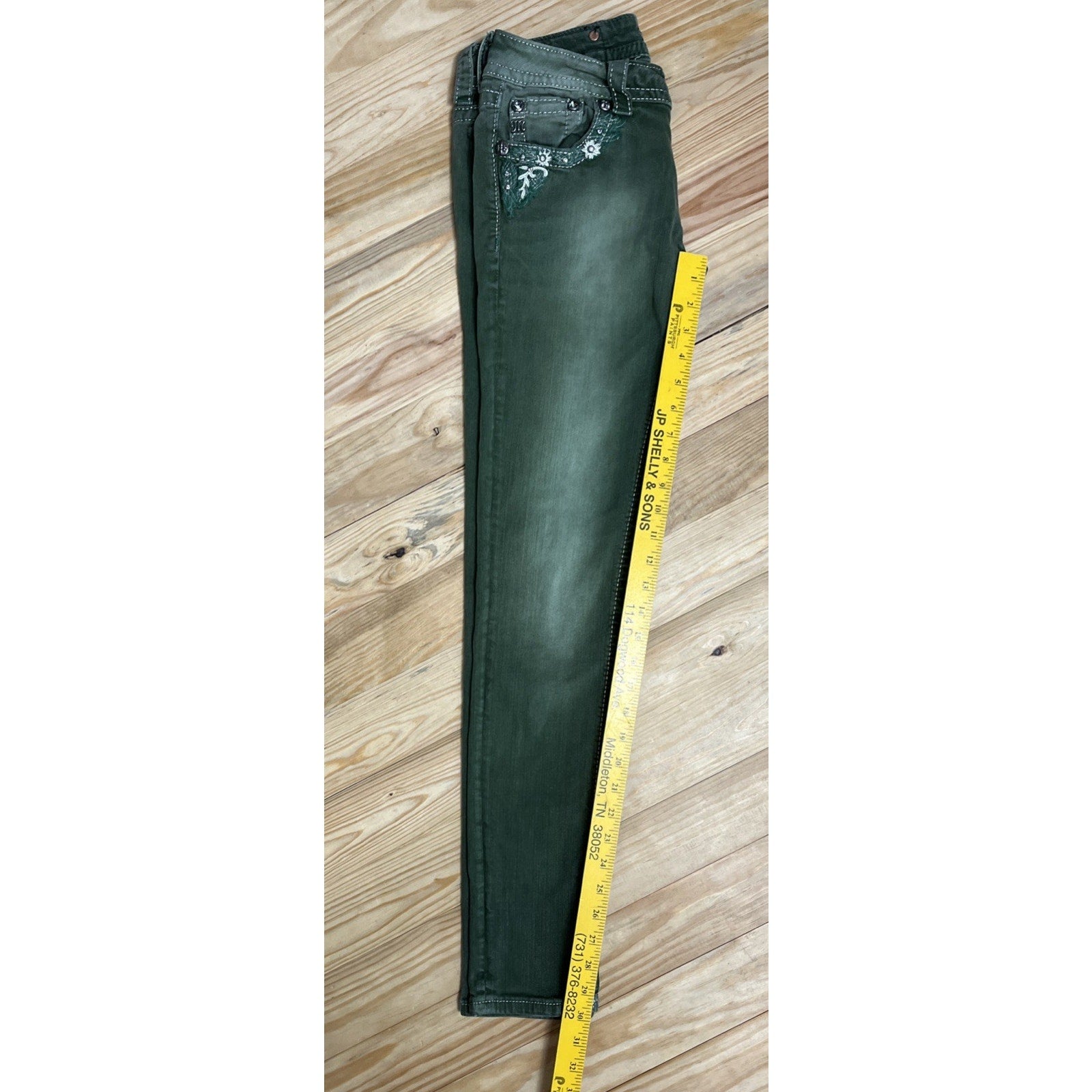 Miss Me Skinny Signature-Rise Women's Jeans - green size 27 W28 L30 XF73