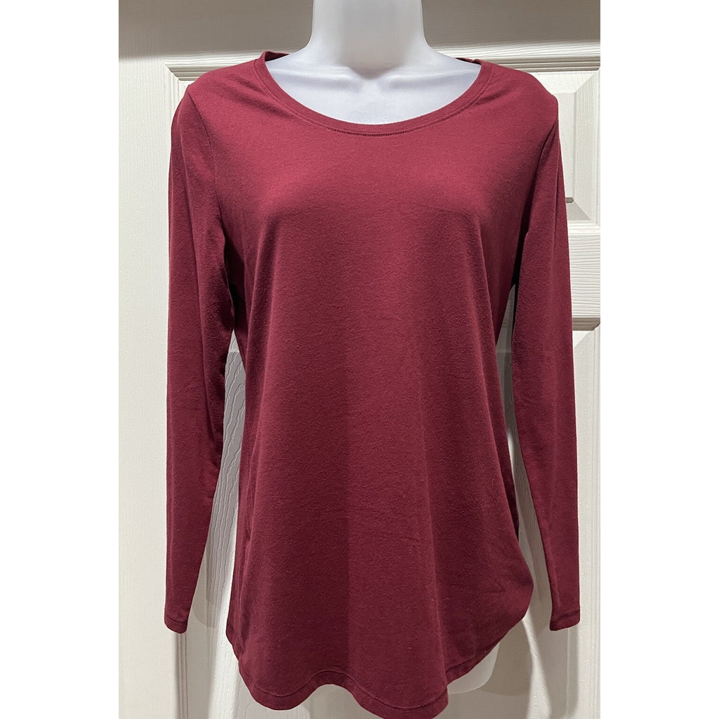 No Boundaries Junior’s Long Sleeve Red Shirt Top Cotton Blend- XL