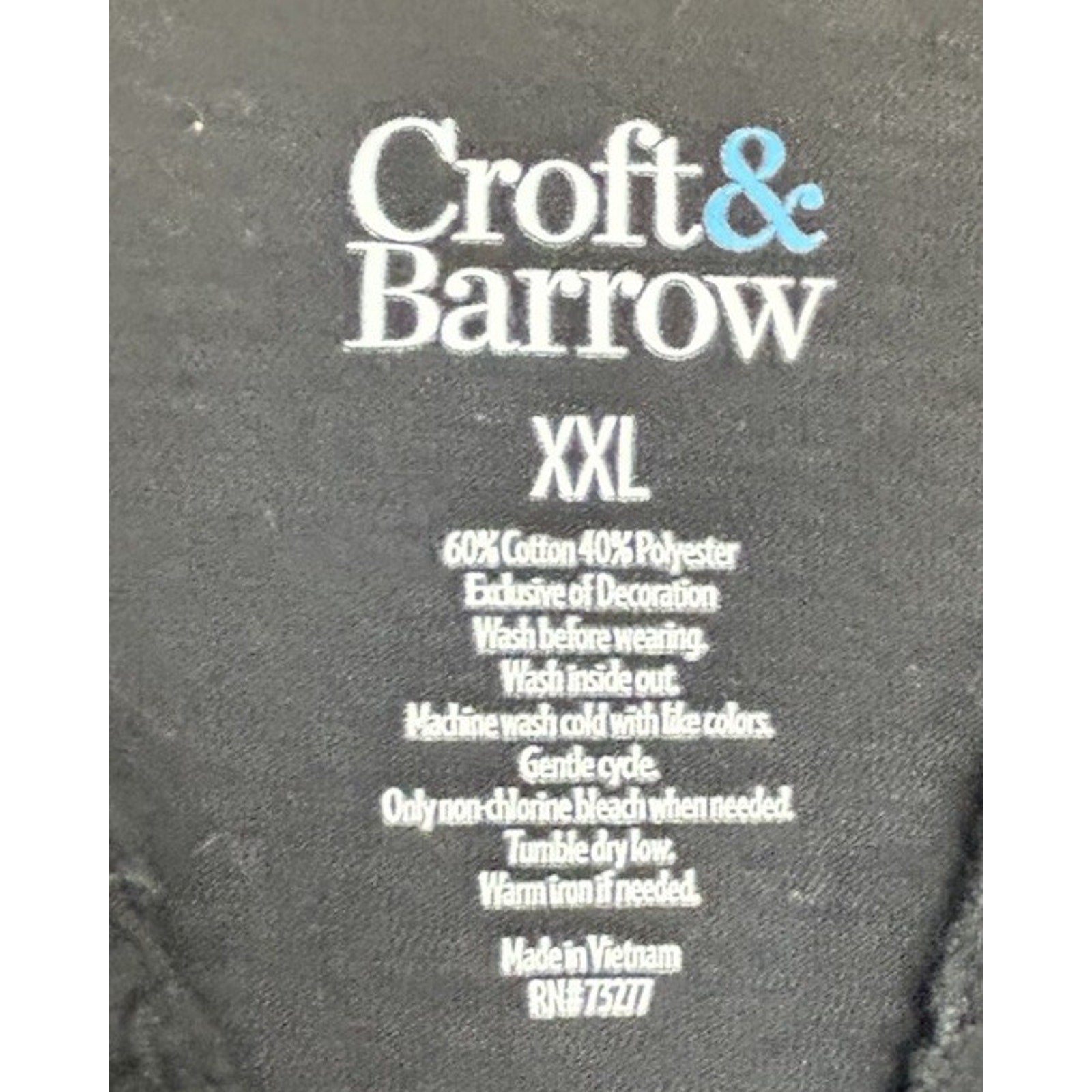 Women's Croft & Barrow Black Elbow Slv Curved Hem Split V-Neck Top XXL