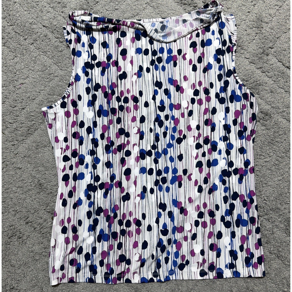 Studio Works Tank Top Womens Size XL Artsy Drip Sleeveless Pullover Blouse