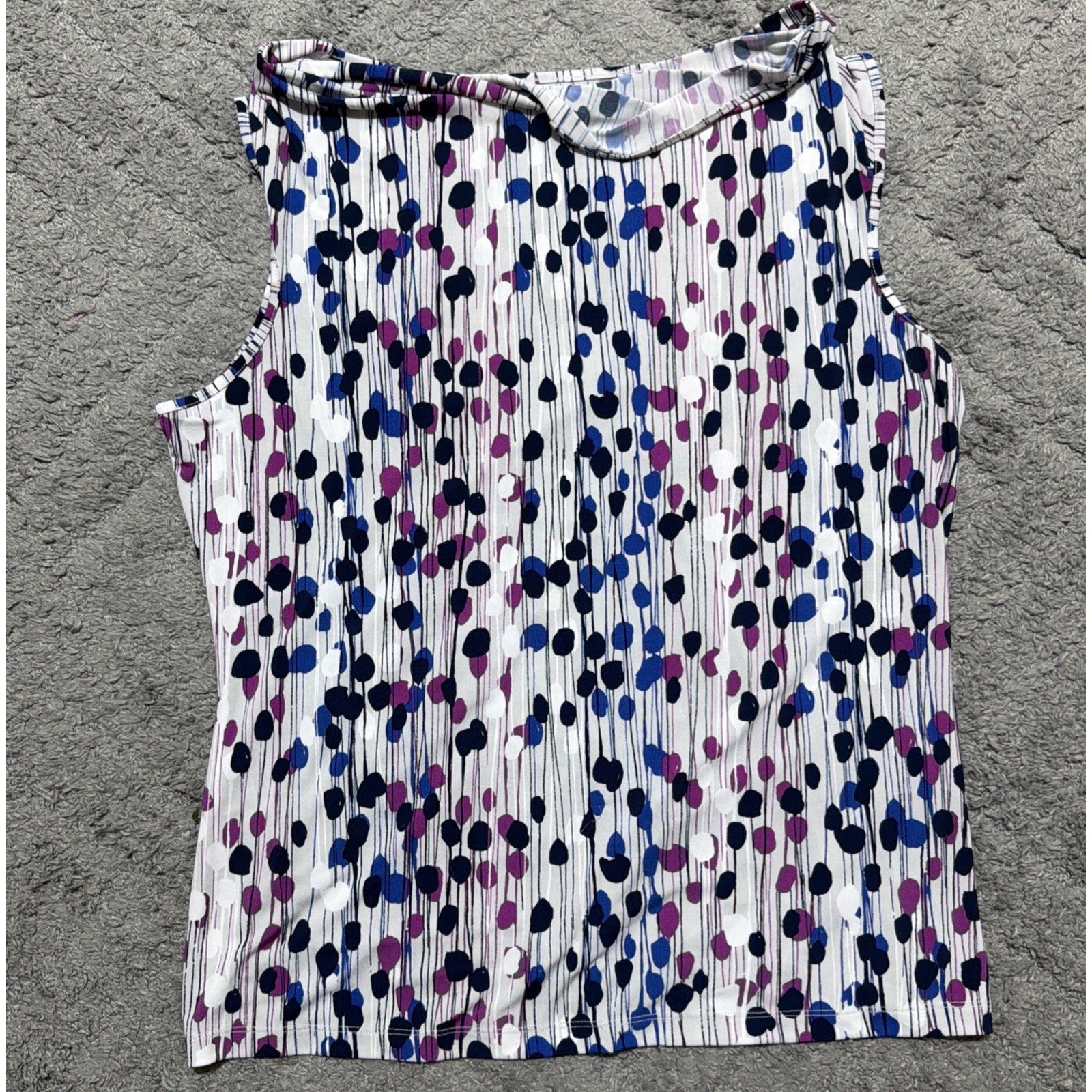 Studio Works Tank Top Womens Size XL Artsy Drip Sleeveless Pullover Blouse