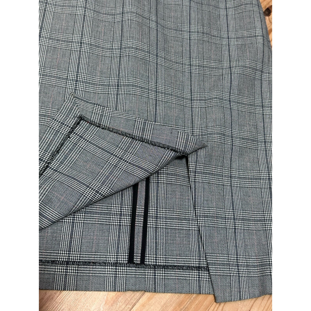 Banana Republic Dress Womens 8T Black White Houndstooth Plaid Sheath Midi Career