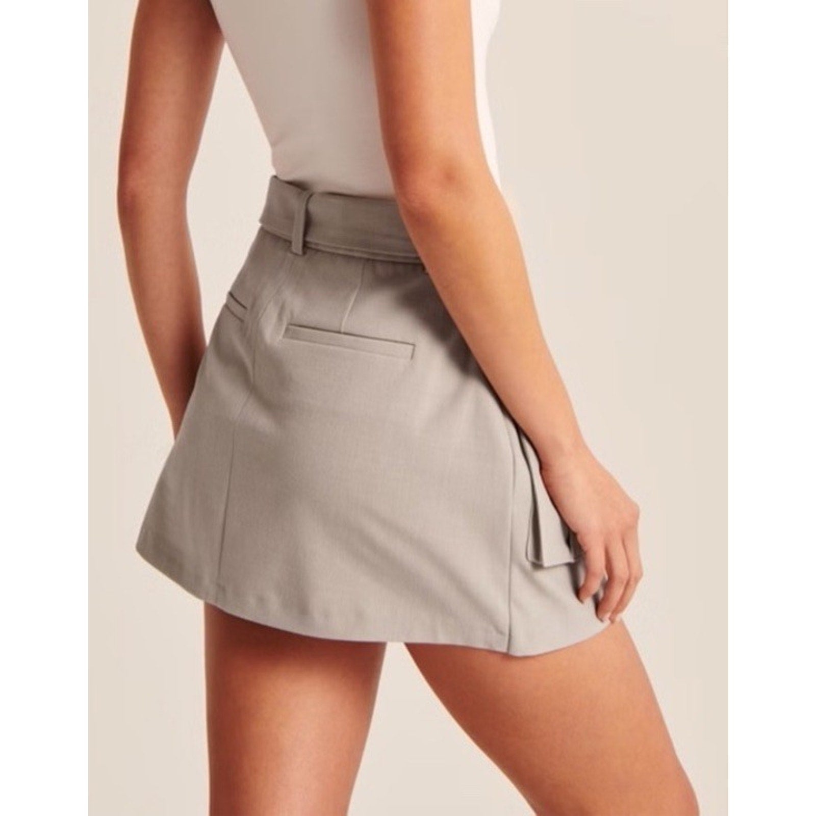 Abercrombie & Fitch XL Wrap Front Taupe Utility Skort Party Streetwear Academia