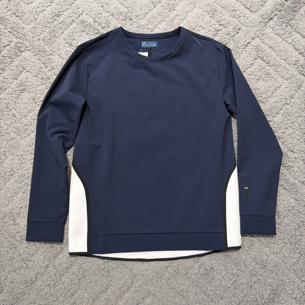 Under Armour Women’s Small NWT Navy Long Sleeve Crewneck Pullover Top Side Panel