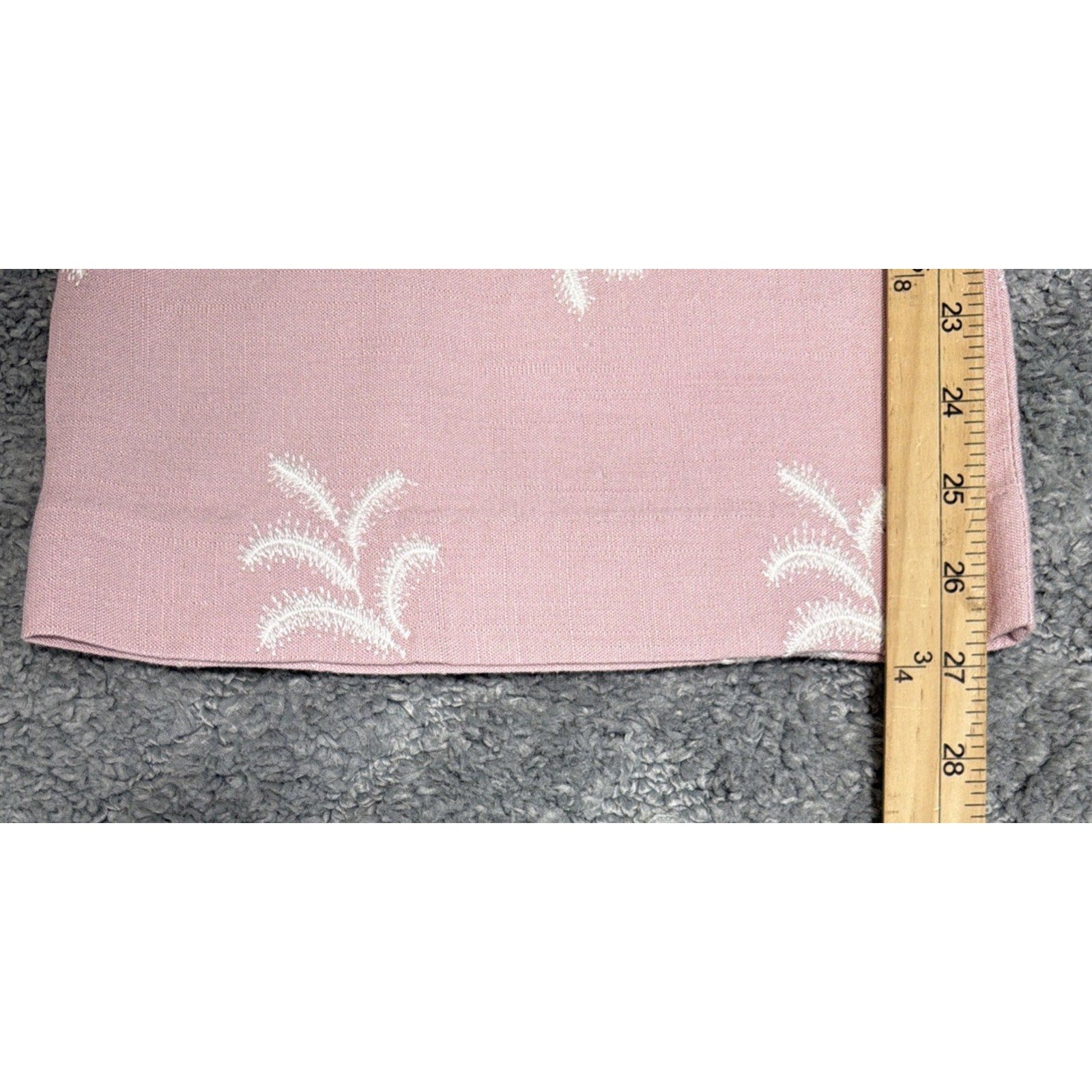 ELIE TAHARI Soft Mauve Linen Blend Pants Embroidered Motif Size 4 Beachy Casual