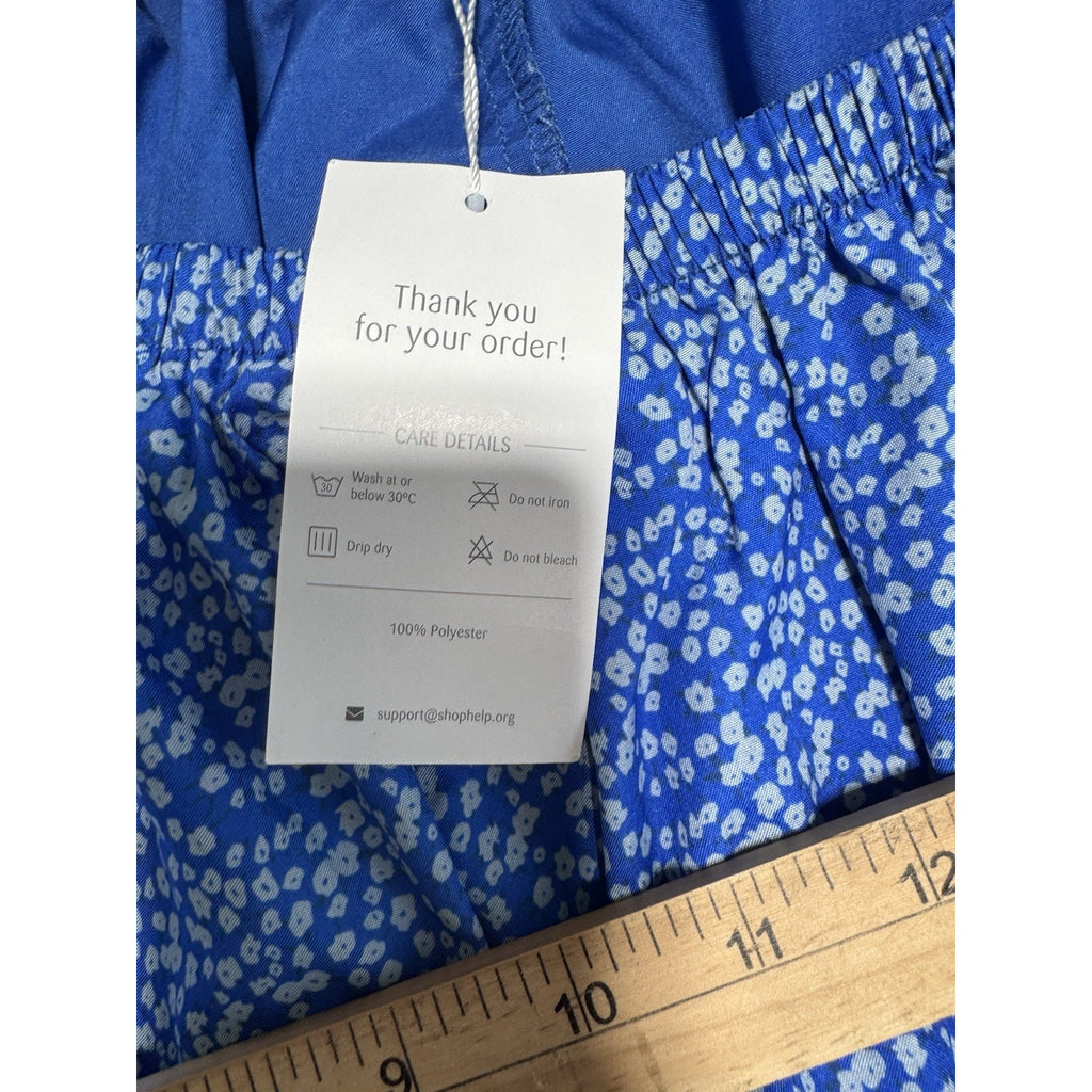 CamiBloom Blue Floral Cami Sundress 3XL Womens Sleeveless Spaghetti Strap Dress